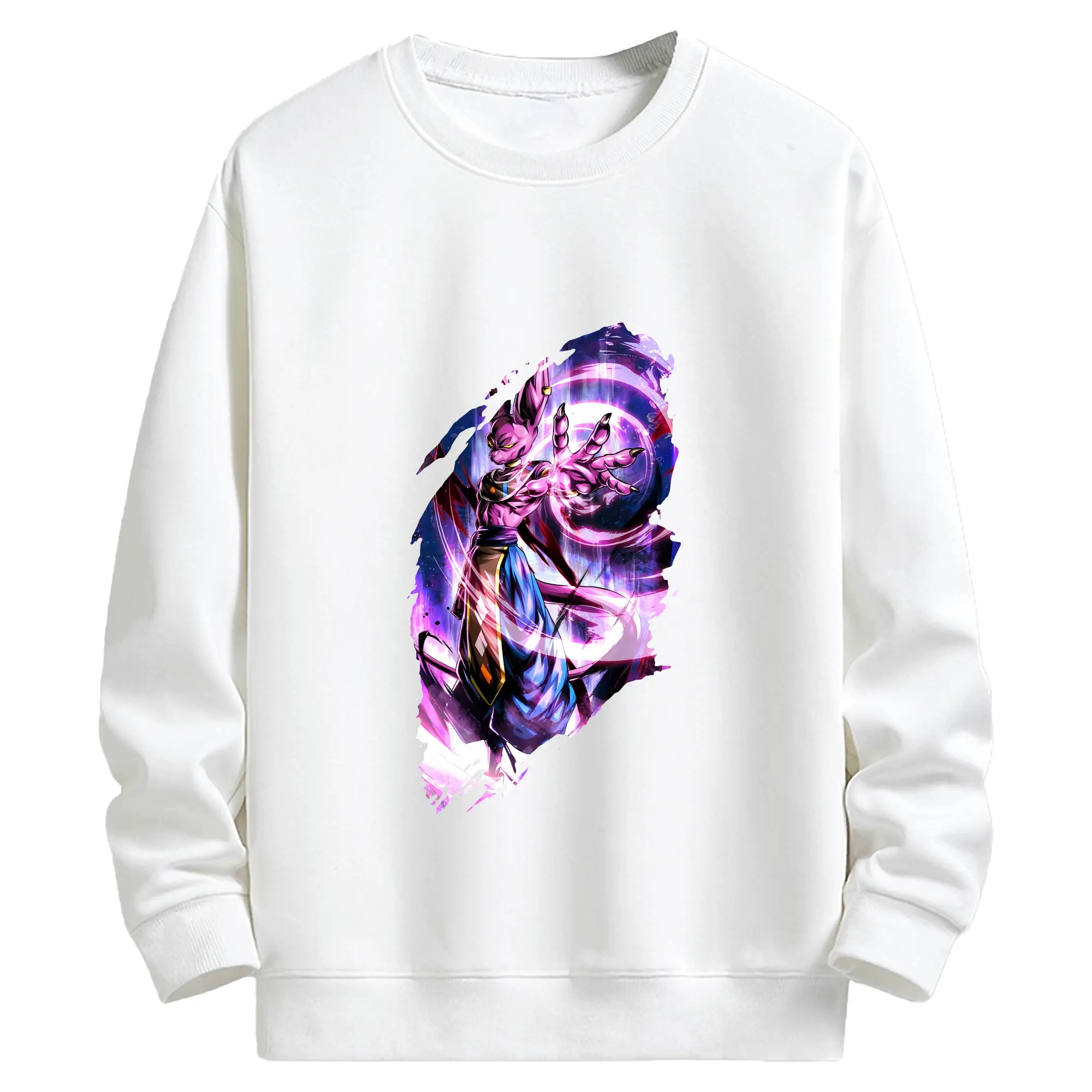 ドラゴンボール グッズ ビルス - キッズ クルーネックスウェットシャツ ・ フロントプリント ・ 綿80％ ポリエステル20％ ・ 快適 通学 スポーツ 日常使い お散歩用