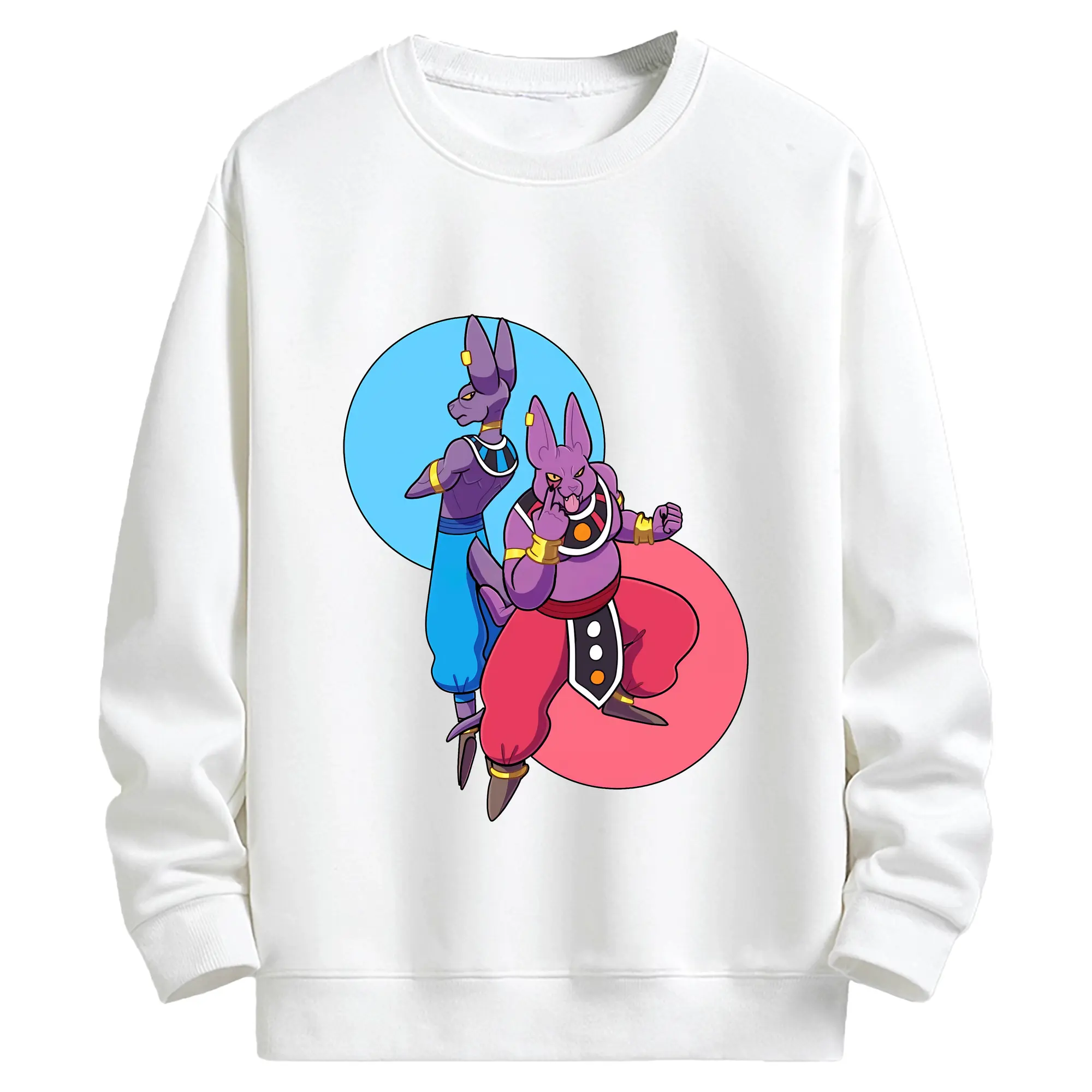 ドラゴンボール グッズ ビルス - キッズ クルーネックスウェットシャツ ・ フロントプリント ・ 綿80％ ポリエステル20％ ・ 快適 通学 スポーツ 日常使い お散歩用