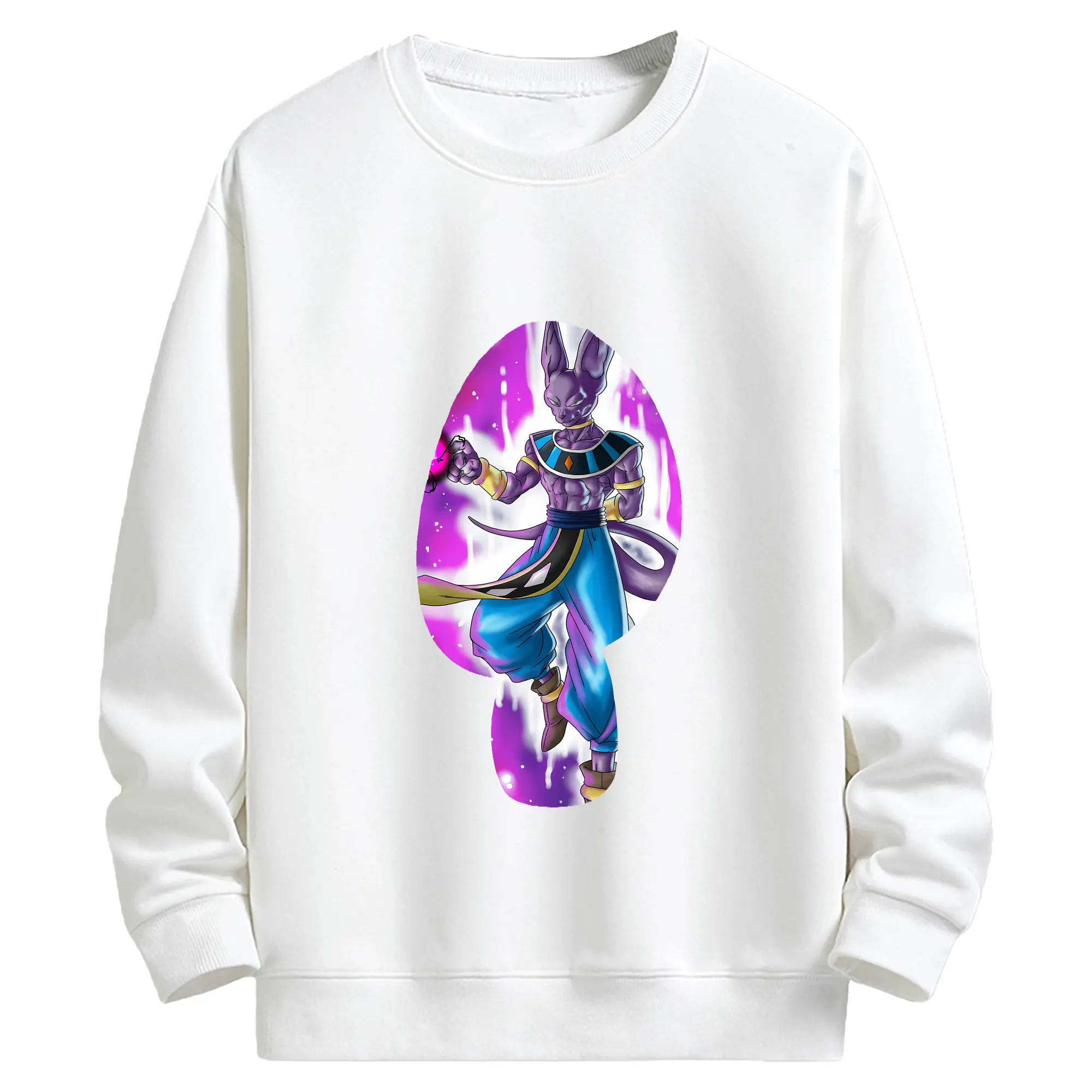 ドラゴンボール グッズ ビルス - キッズ クルーネックスウェットシャツ ・ フロントプリント ・ 綿80％ ポリエステル20％ ・ 快適 通学 スポーツ 日常使い お散歩用