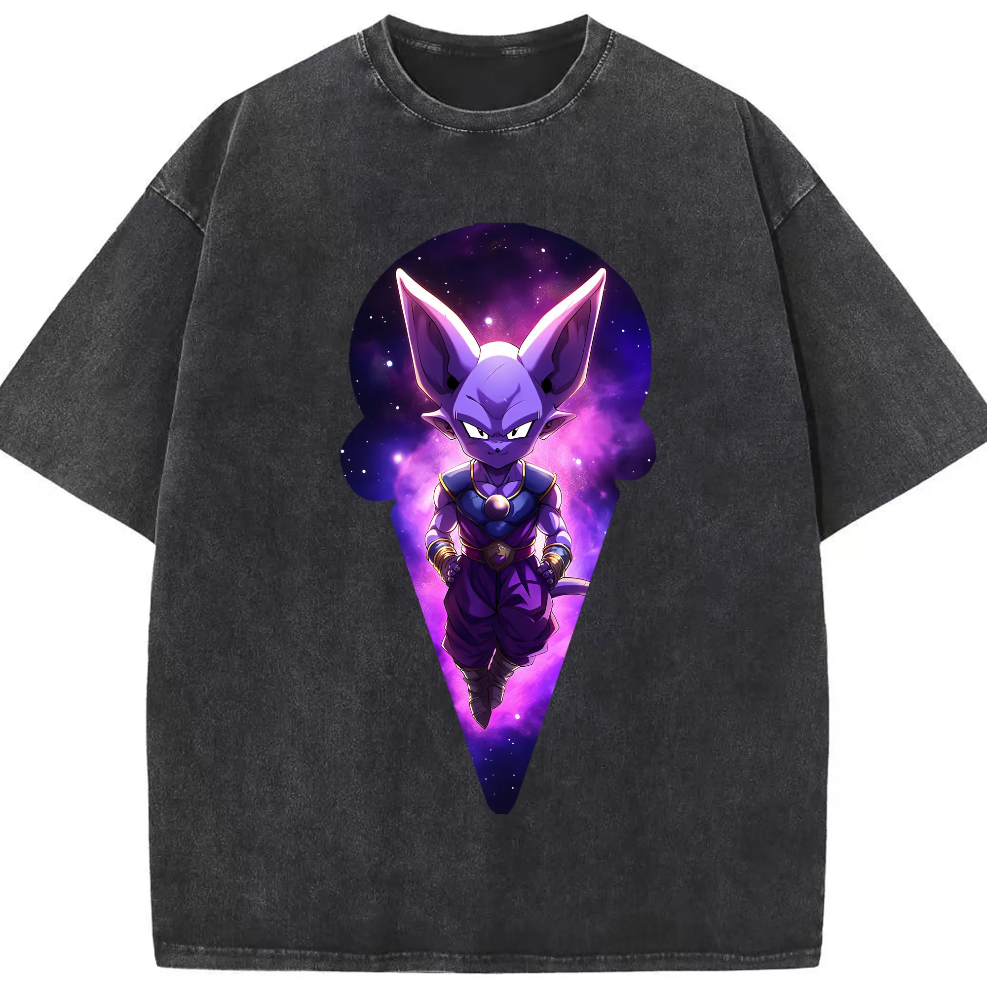 ドラゴンボール グッズ ビルス - 綿100％ ヴィンテージ風 半袖Tシャツ ・ フロントプリント ・ 柔らか肌触り ・ 通気性 快適 ・ スポーツ カジュアル 外出用