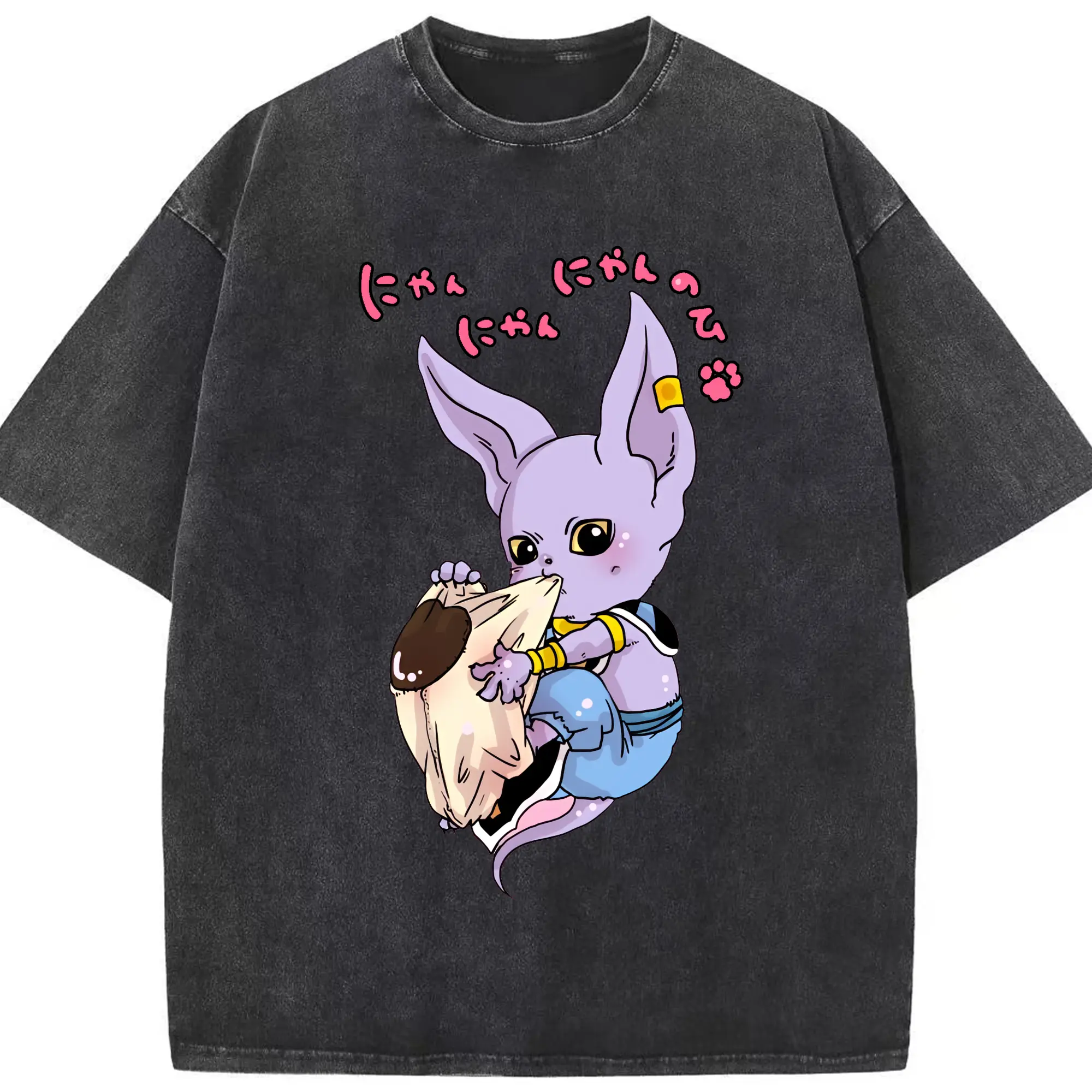 ドラゴンボール グッズ ビルス - 綿100％ ヴィンテージ風 半袖Tシャツ ・ フロントプリント ・ 柔らか肌触り ・ 通気性 快適 ・ スポーツ カジュアル 外出用
