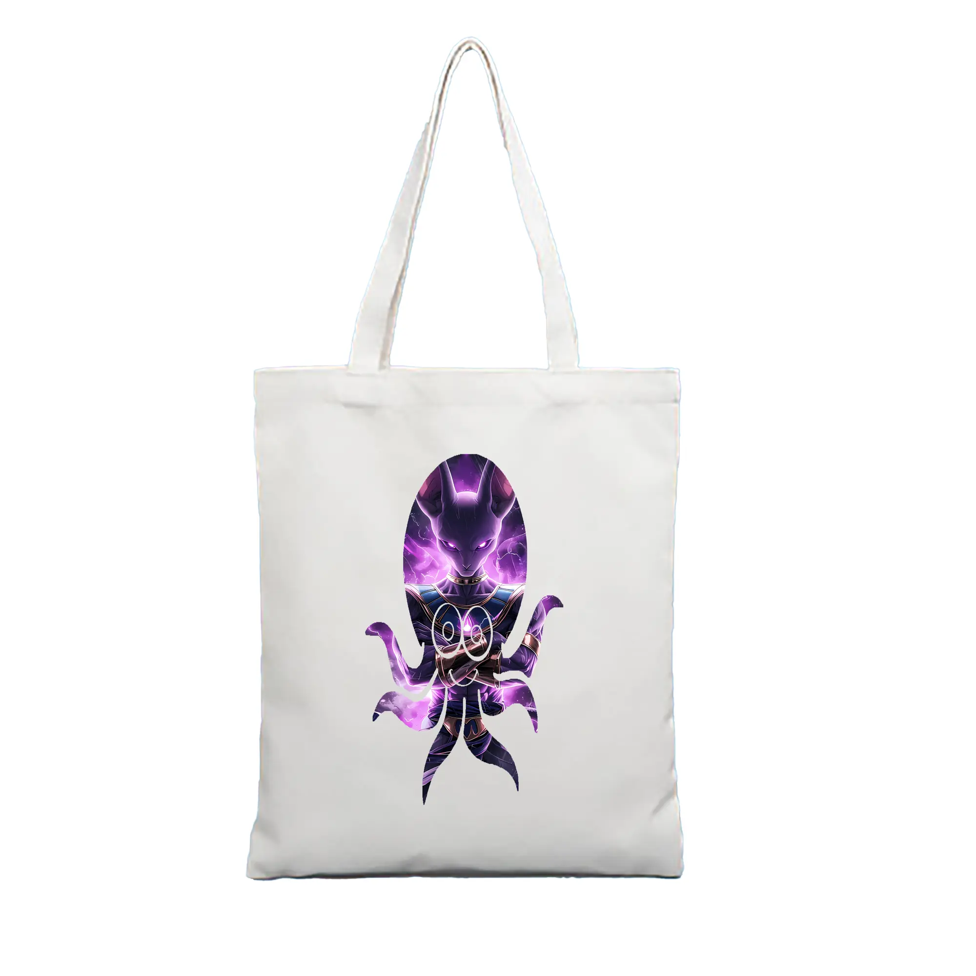 ドラゴンボール グッズ ビルス - 縦型キャンバス手提げバッグ（トートバッグ） ・ キャンバス素材 ・ ショッピング用 ・ 軽量 丈夫 お手入れ簡単