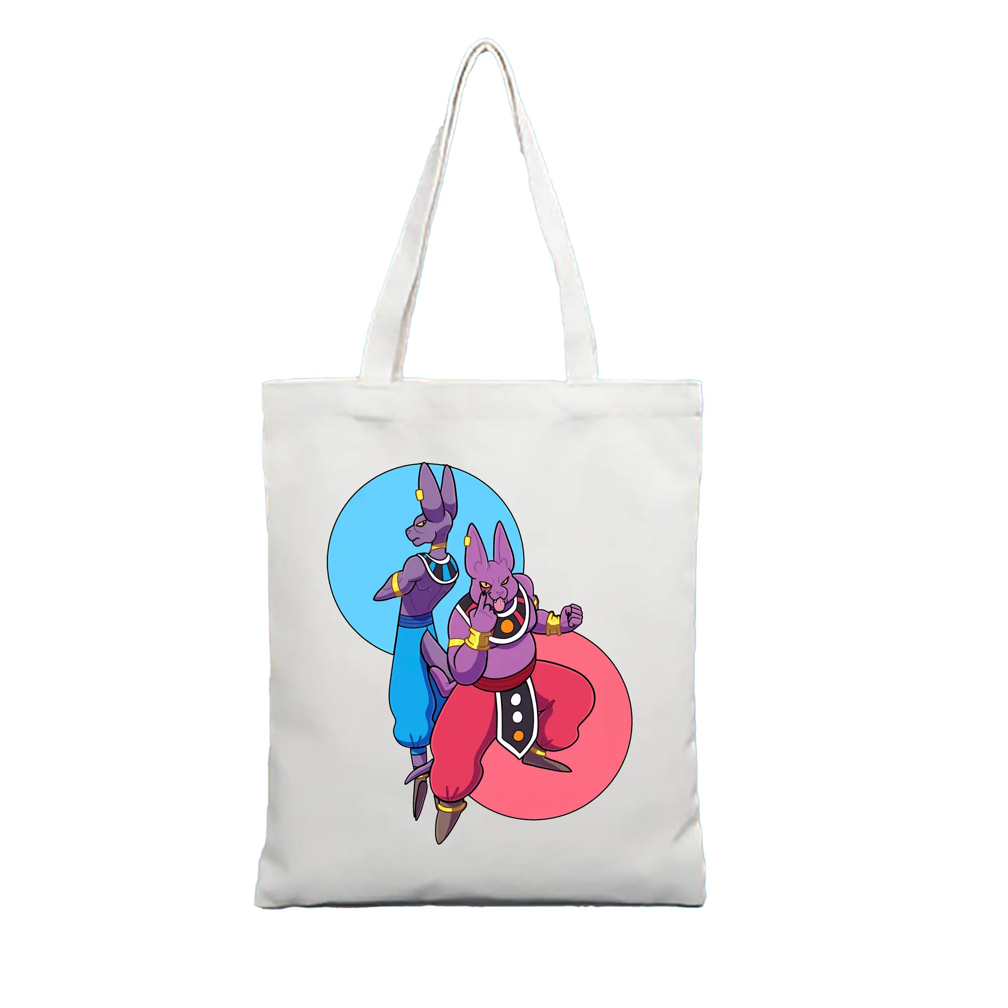 ドラゴンボール グッズ ビルス - 縦型キャンバス手提げバッグ（トートバッグ） ・ キャンバス素材 ・ ショッピング用 ・ 軽量 丈夫 お手入れ簡単