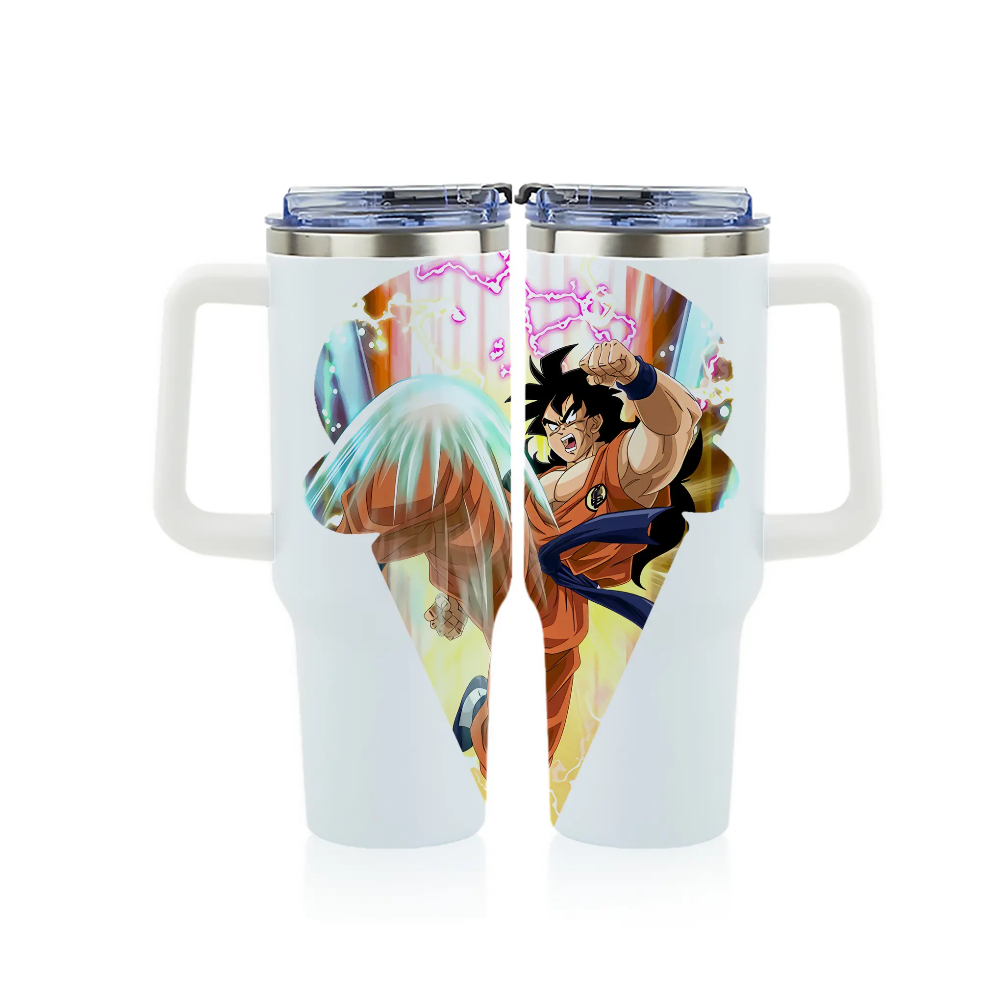 ドラゴンボール グッズ ヤムチャ - 1200mL フルプリント車用タンブラー ・ 304ステンレス 内側 ・ 201ステンレス 外側 ・ 保温 保冷 ・ 通勤 ドライブ アウトドア用