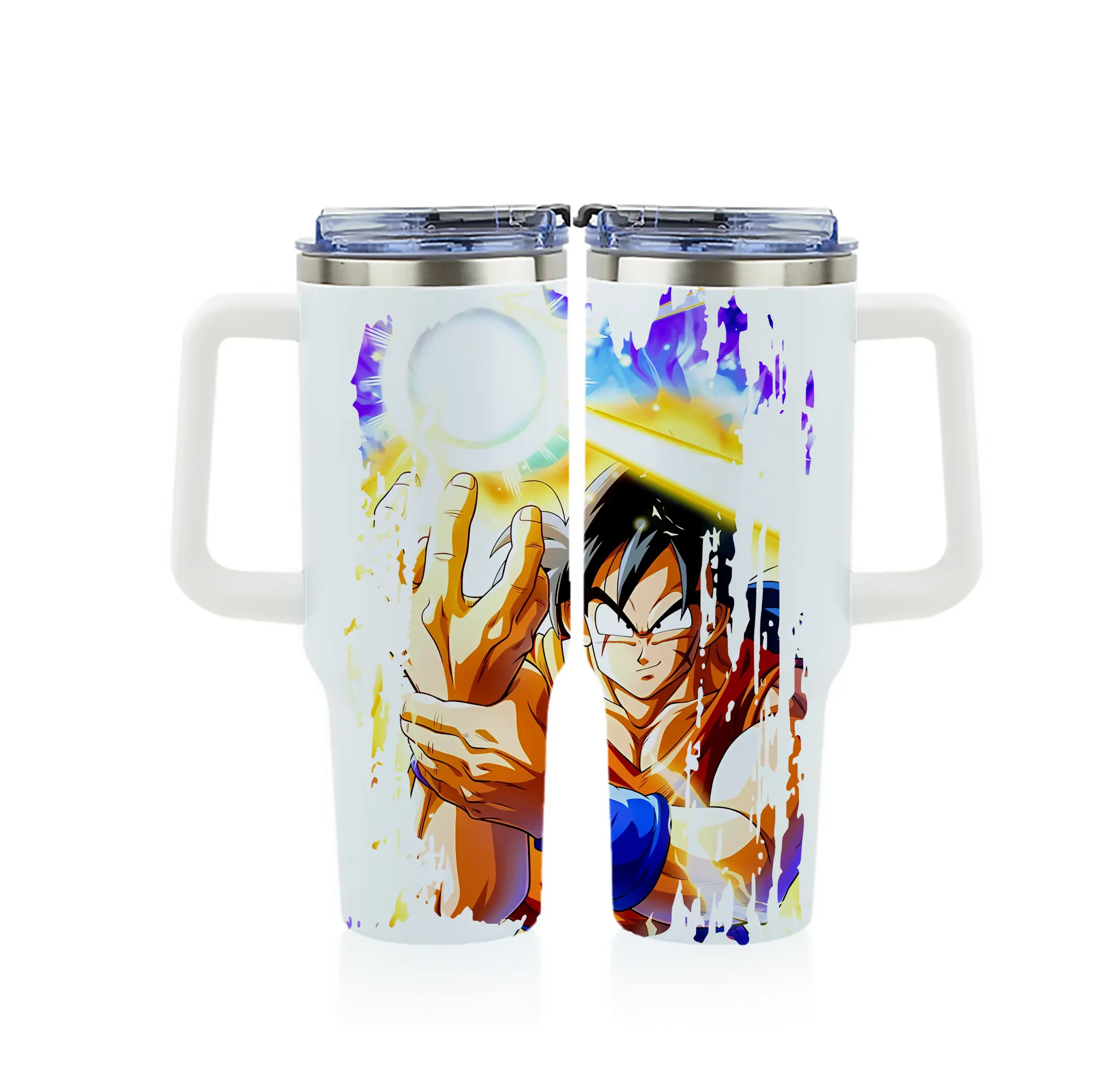 ドラゴンボール グッズ ヤムチャ - 1200mL フルプリント車用タンブラー ・ 304ステンレス 内側 ・ 201ステンレス 外側 ・ 保温 保冷 ・ 通勤 ドライブ アウトドア用