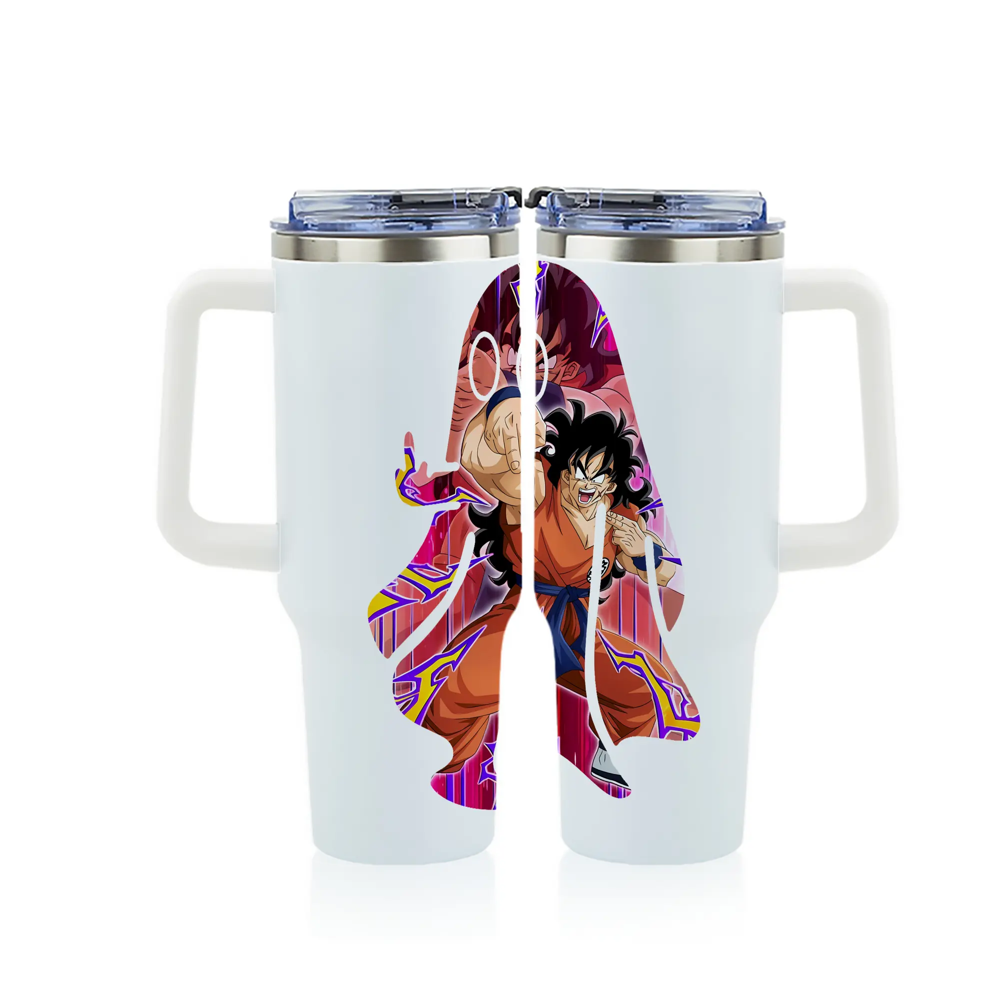 ドラゴンボール グッズ ヤムチャ - 1200mL フルプリント車用タンブラー ・ 304ステンレス 内側 ・ 201ステンレス 外側 ・ 保温 保冷 ・ 通勤 ドライブ アウトドア用