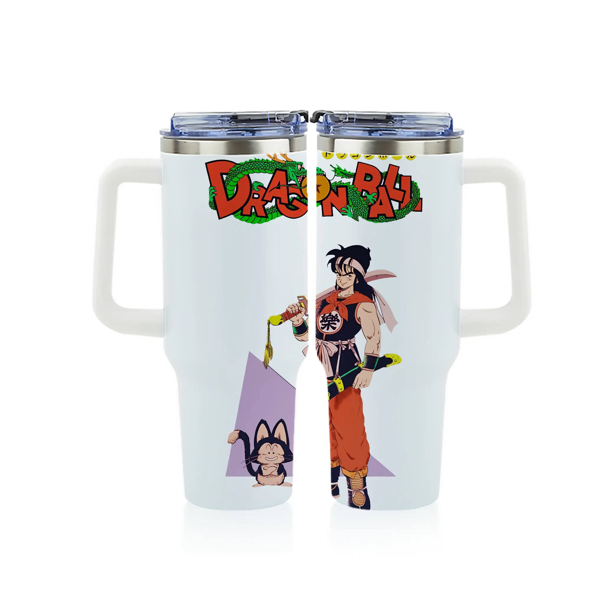ドラゴンボール グッズ ヤムチャ - 1200mL フルプリント車用タンブラー ・ 304ステンレス 内側 ・ 201ステンレス 外側 ・ 保温 保冷 ・ 通勤 ドライブ アウトドア用