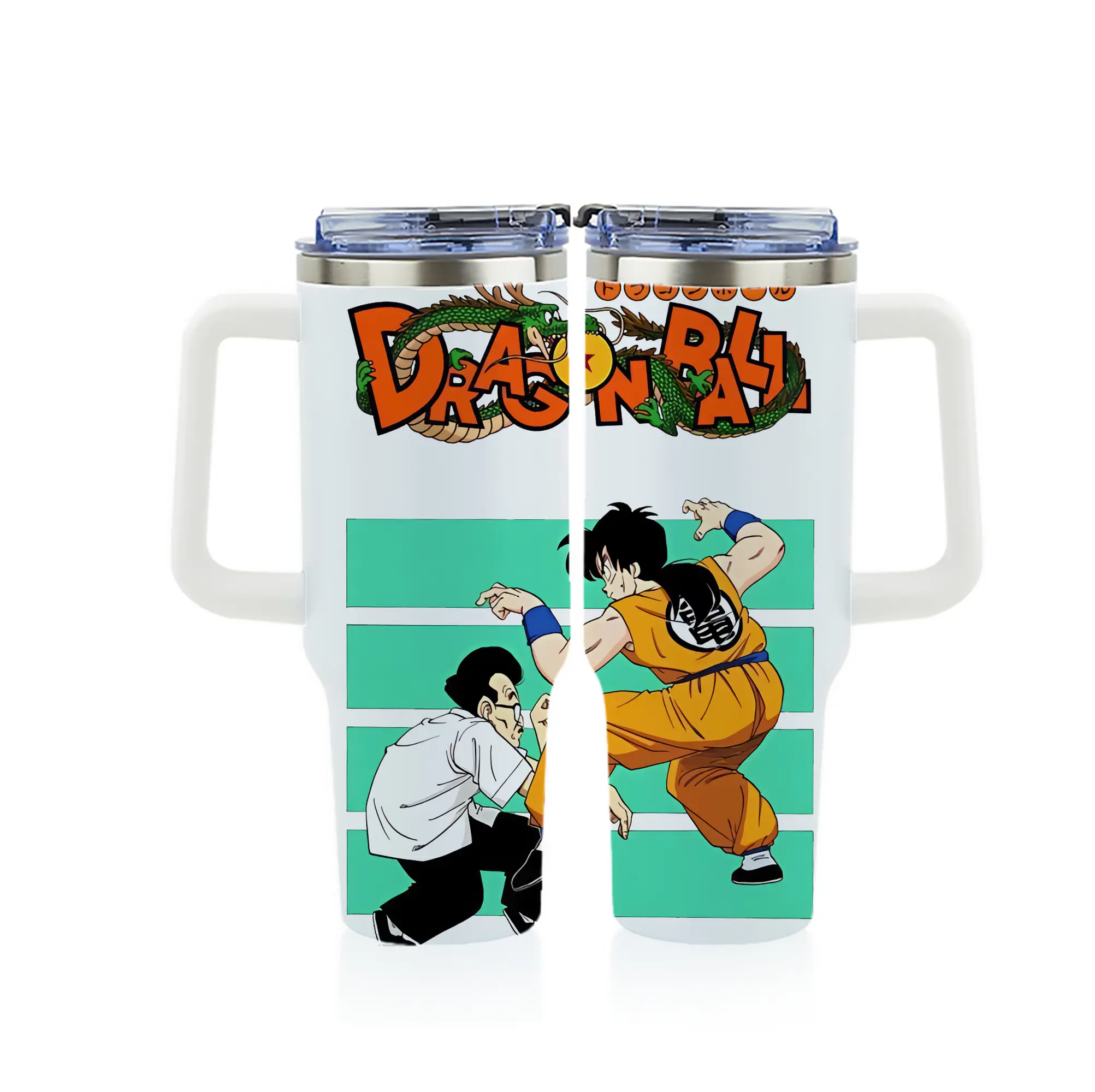 ドラゴンボール グッズ ヤムチャ - 1200mL フルプリント車用タンブラー ・ 304ステンレス 内側 ・ 201ステンレス 外側 ・ 保温 保冷 ・ 通勤 ドライブ アウトドア用