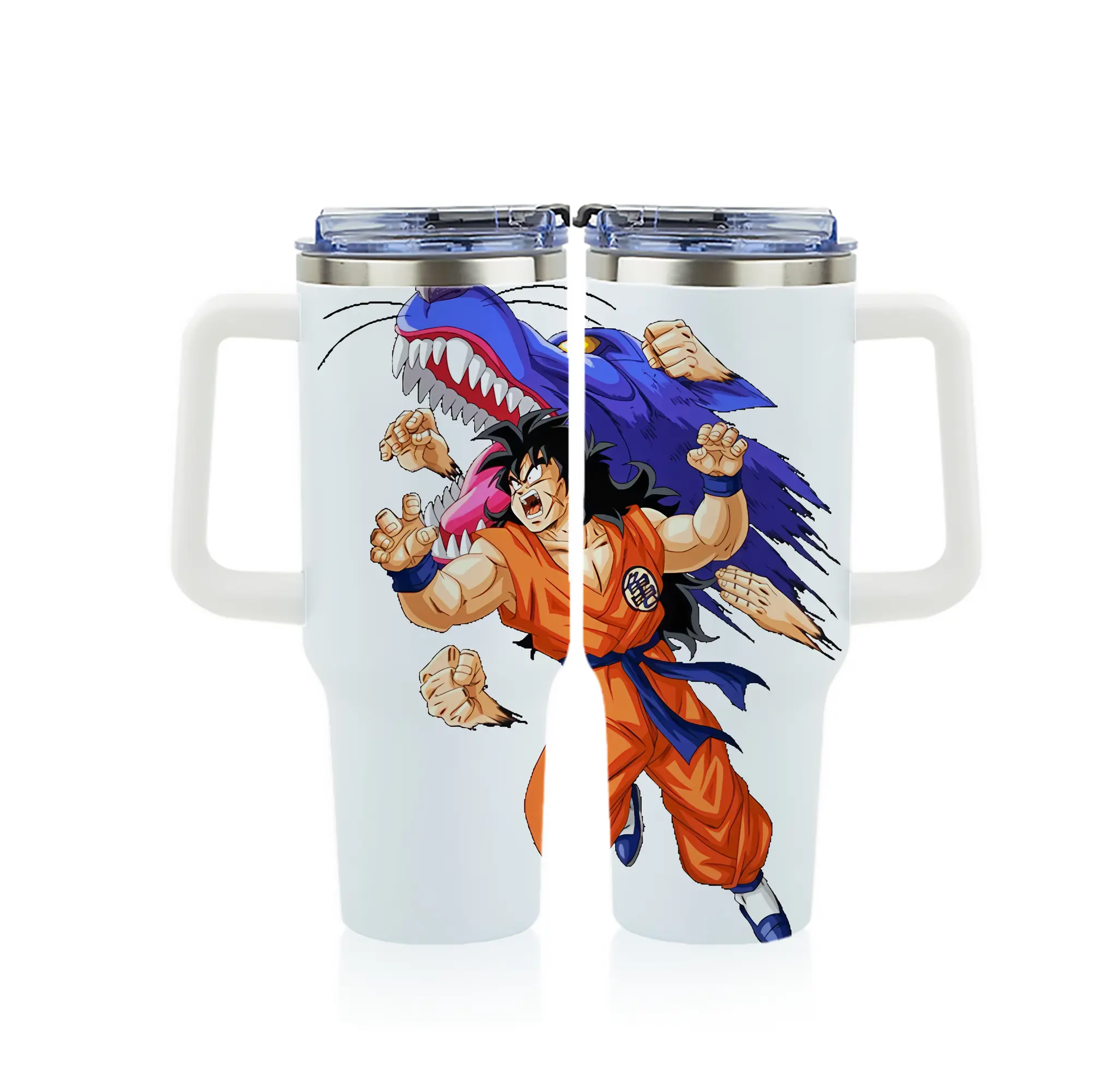 ドラゴンボール グッズ ヤムチャ - 1200mL フルプリント車用タンブラー ・ 304ステンレス 内側 ・ 201ステンレス 外側 ・ 保温 保冷 ・ 通勤 ドライブ アウトドア用