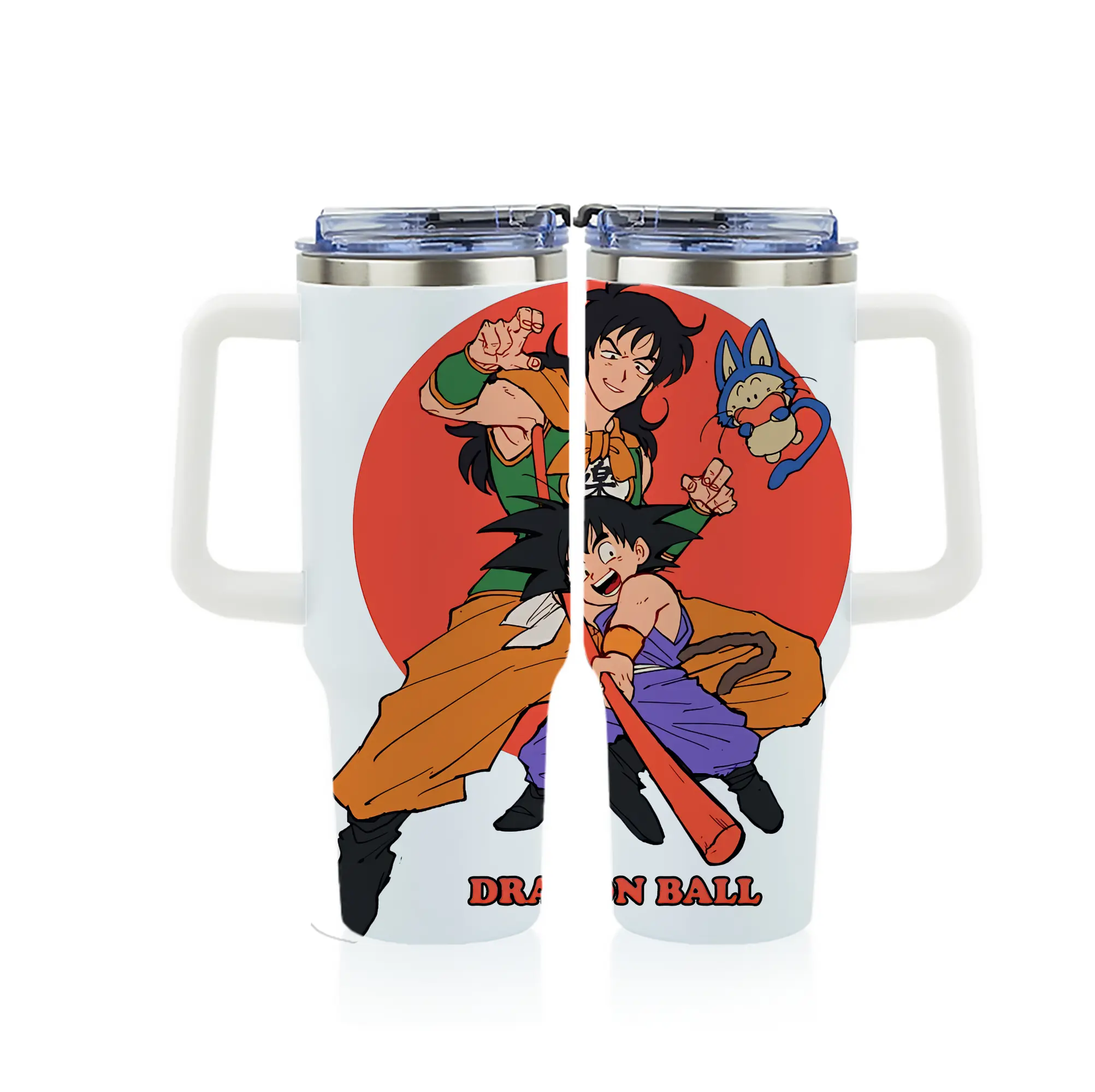 ドラゴンボール グッズ ヤムチャ - 1200mL フルプリント車用タンブラー ・ 304ステンレス 内側 ・ 201ステンレス 外側 ・ 保温 保冷 ・ 通勤 ドライブ アウトドア用