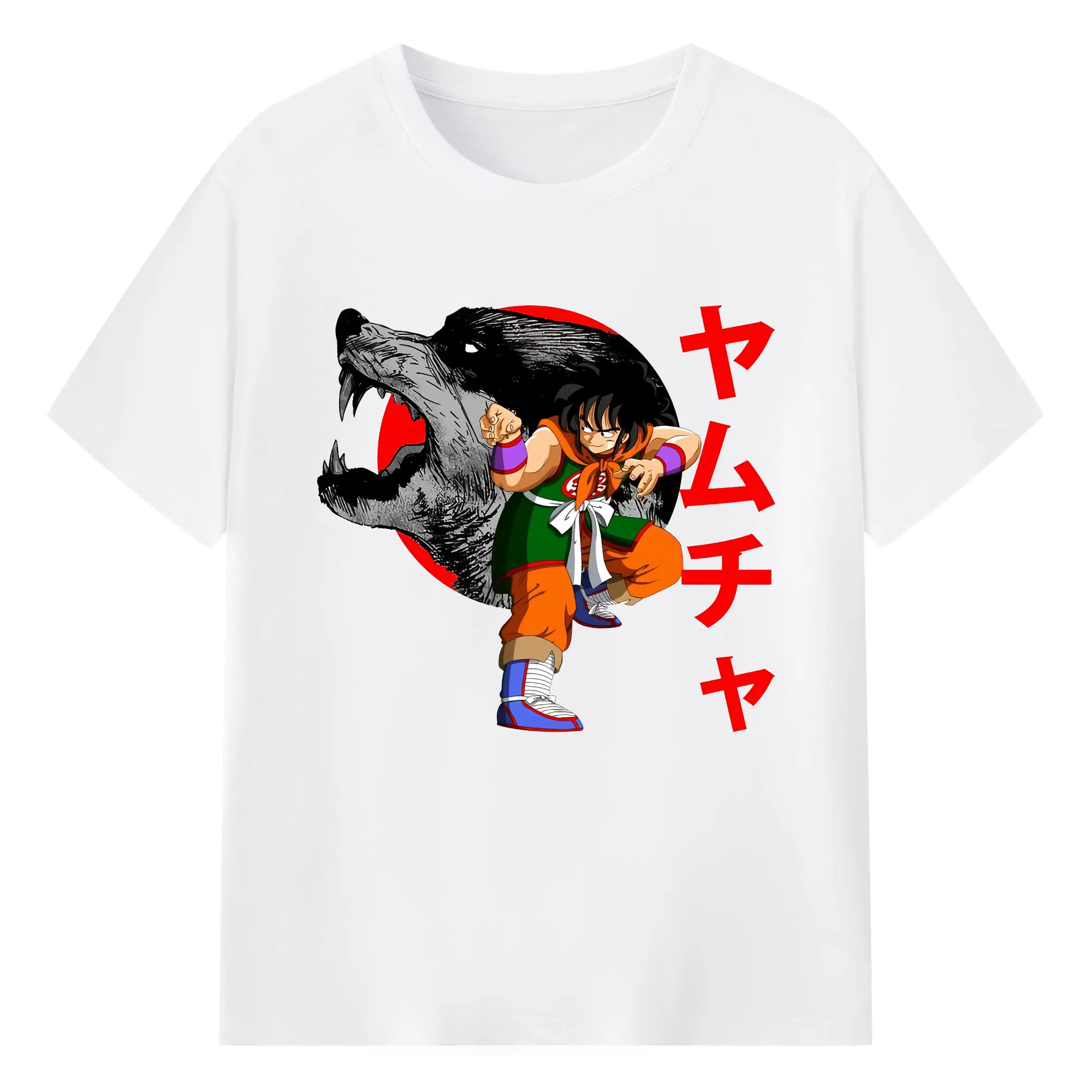 ドラゴンボール グッズ ヤムチャ - 綿100％ 半袖Tシャツ ・ フロントプリント ・ 快適 通気性 ・ 日常使い 散歩 スポーツ用
