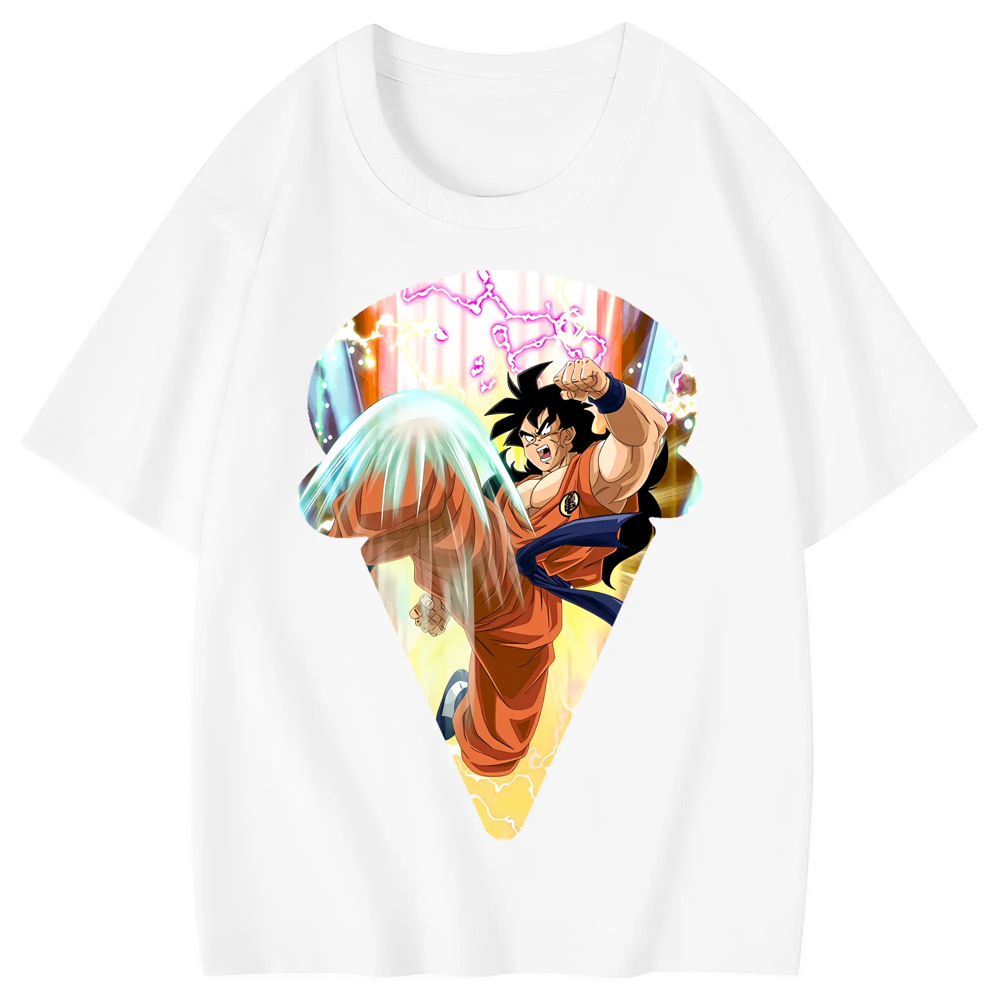 ドラゴンボール グッズ ヤムチャ - 綿100％ キッズTシャツ ・ フロントプリント ・ 快適 通気性 ・ スポーツ カジュアル 散歩用