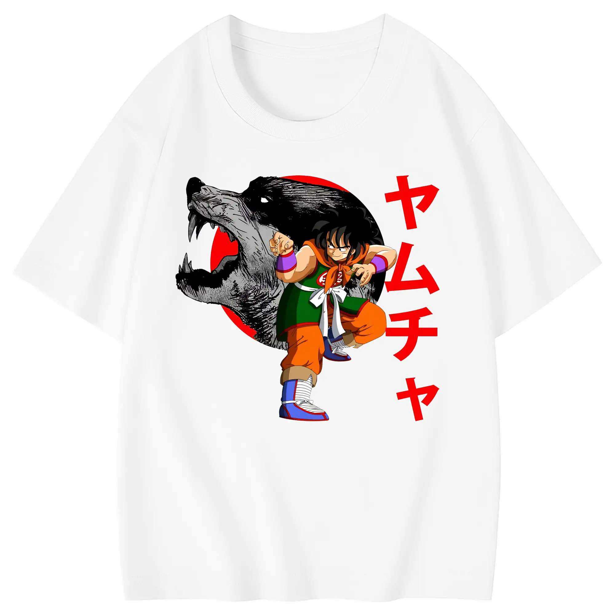 ドラゴンボール グッズ ヤムチャ - 綿100％ キッズTシャツ ・ フロントプリント ・ 快適 通気性 ・ スポーツ カジュアル 散歩用