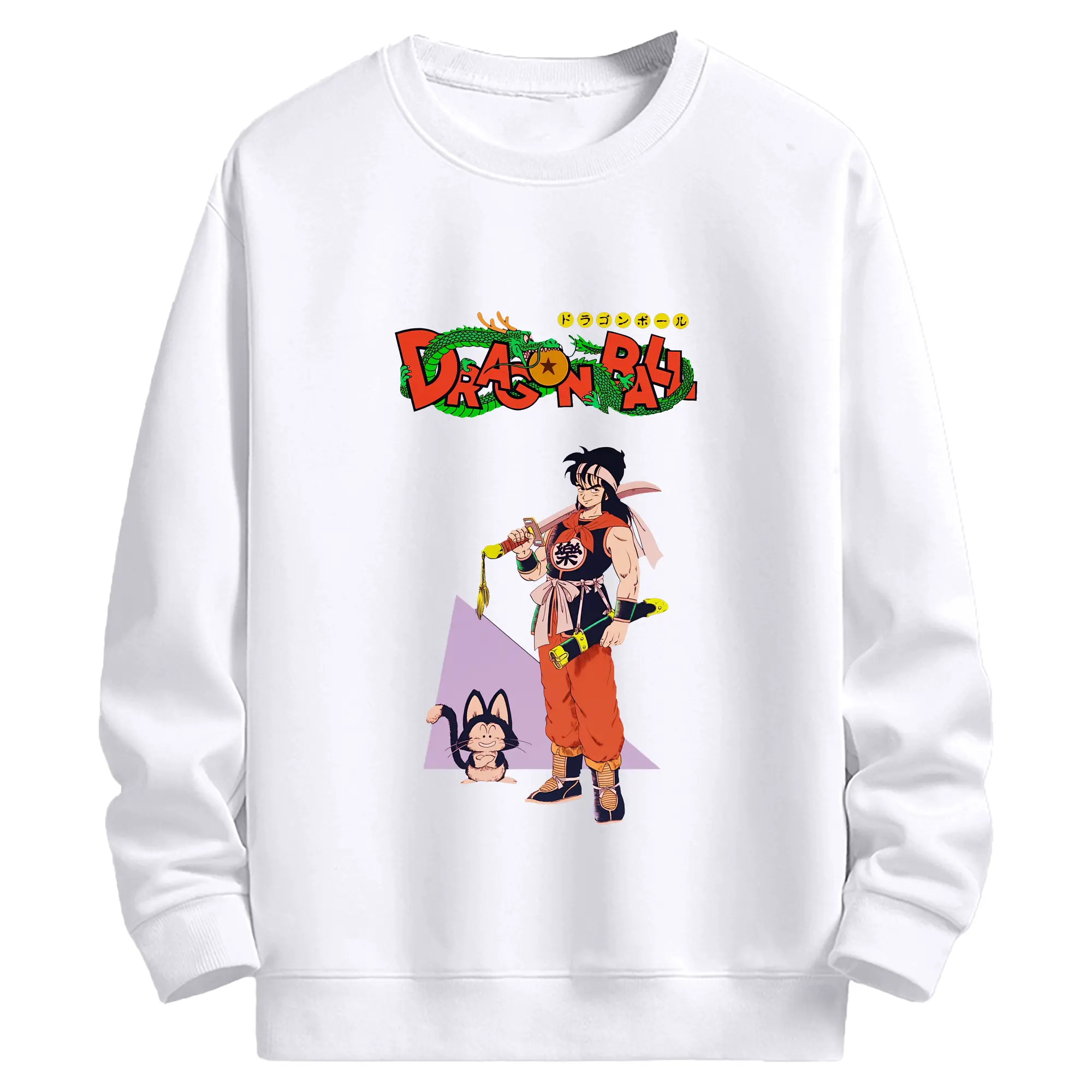 ドラゴンボール グッズ ヤムチャ - 高品質 クルーネック スウェット ・ コットン59％ ポリエステル41％ ・ ユニセックス 長袖 トレーナー ・ カジュアル デイリー スポーツ 散歩用