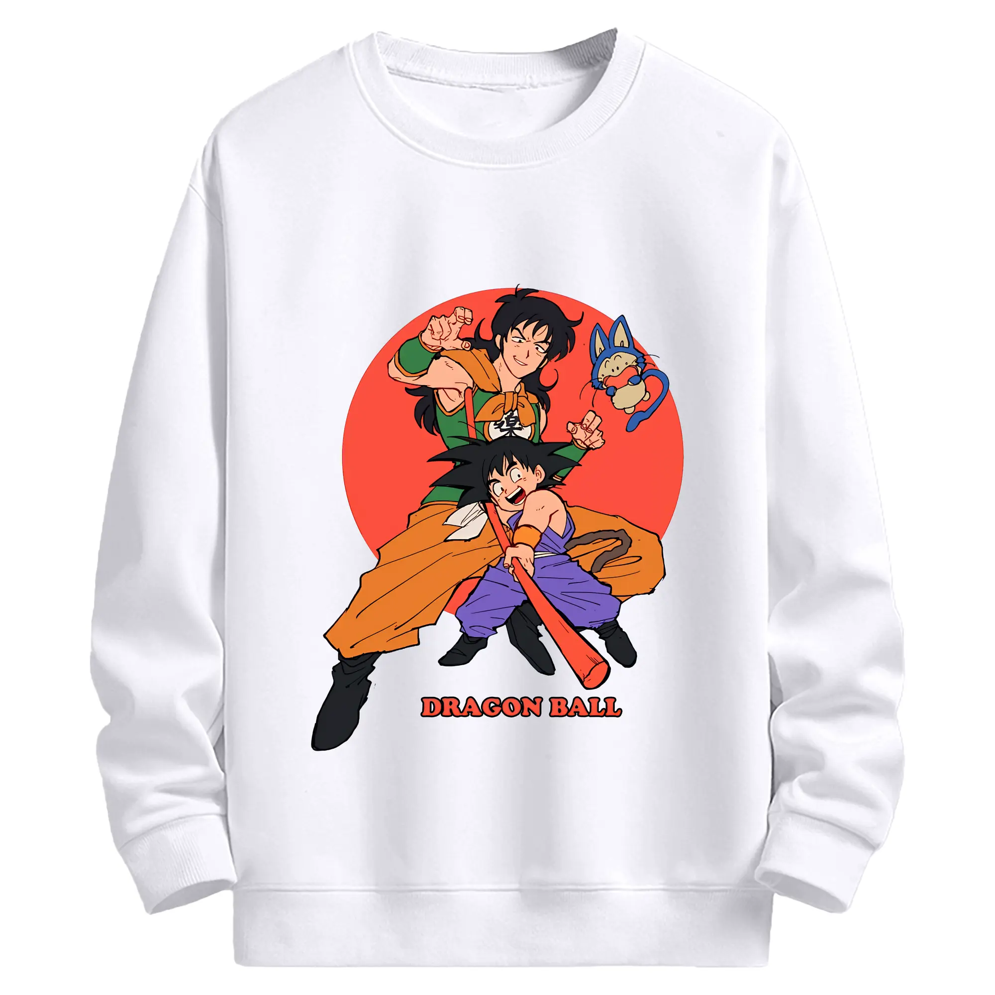 ドラゴンボール グッズ ヤムチャ - 高品質 クルーネック スウェット ・ コットン59％ ポリエステル41％ ・ ユニセックス 長袖 トレーナー ・ カジュアル デイリー スポーツ 散歩用