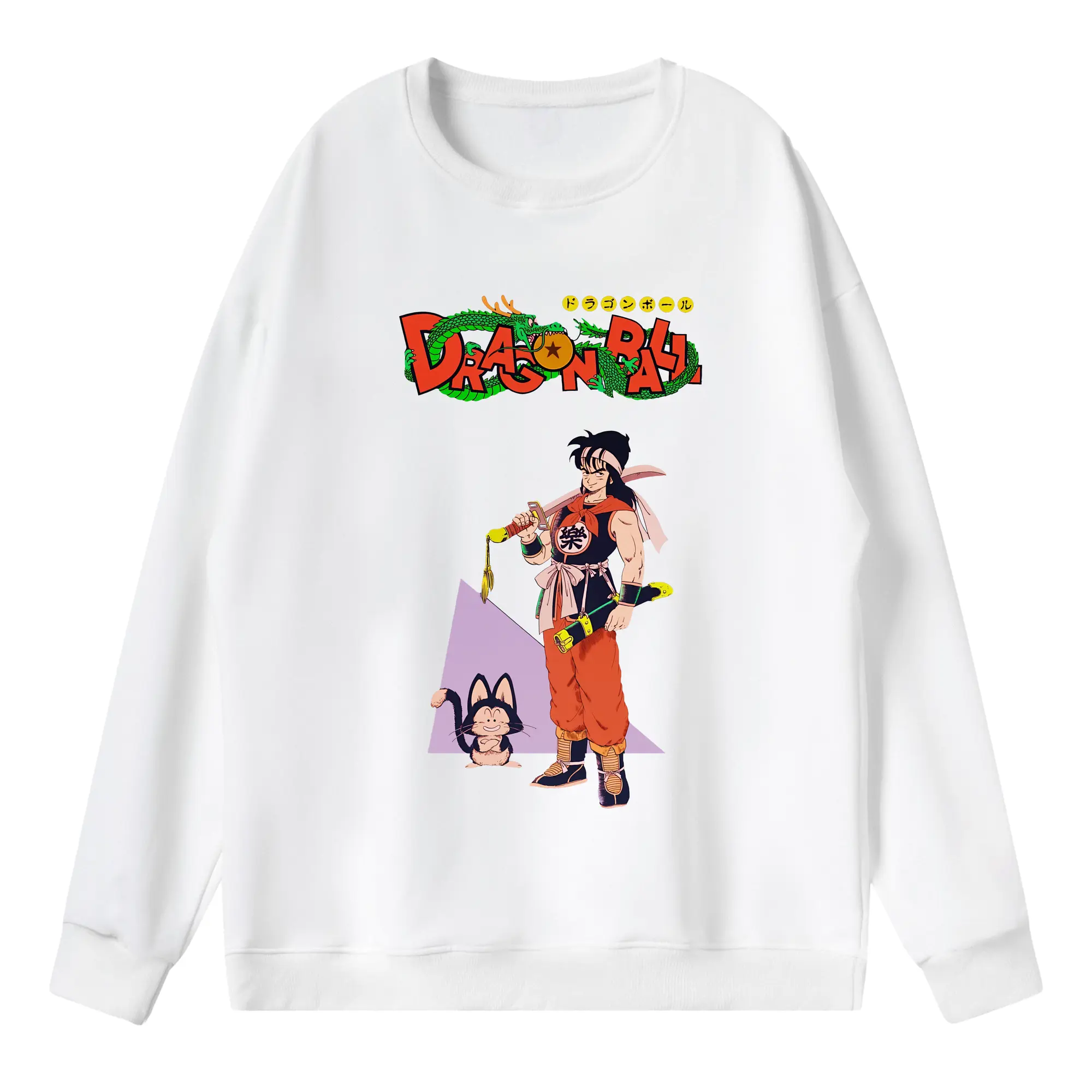 ドラゴンボール グッズ ヤムチャ - 薄手 クルーネック スウェット 裏毛260g · ポリエステル 春秋向け カジュアル 男女兼用 · トレーナー デイリー スポーツ 散歩に最適