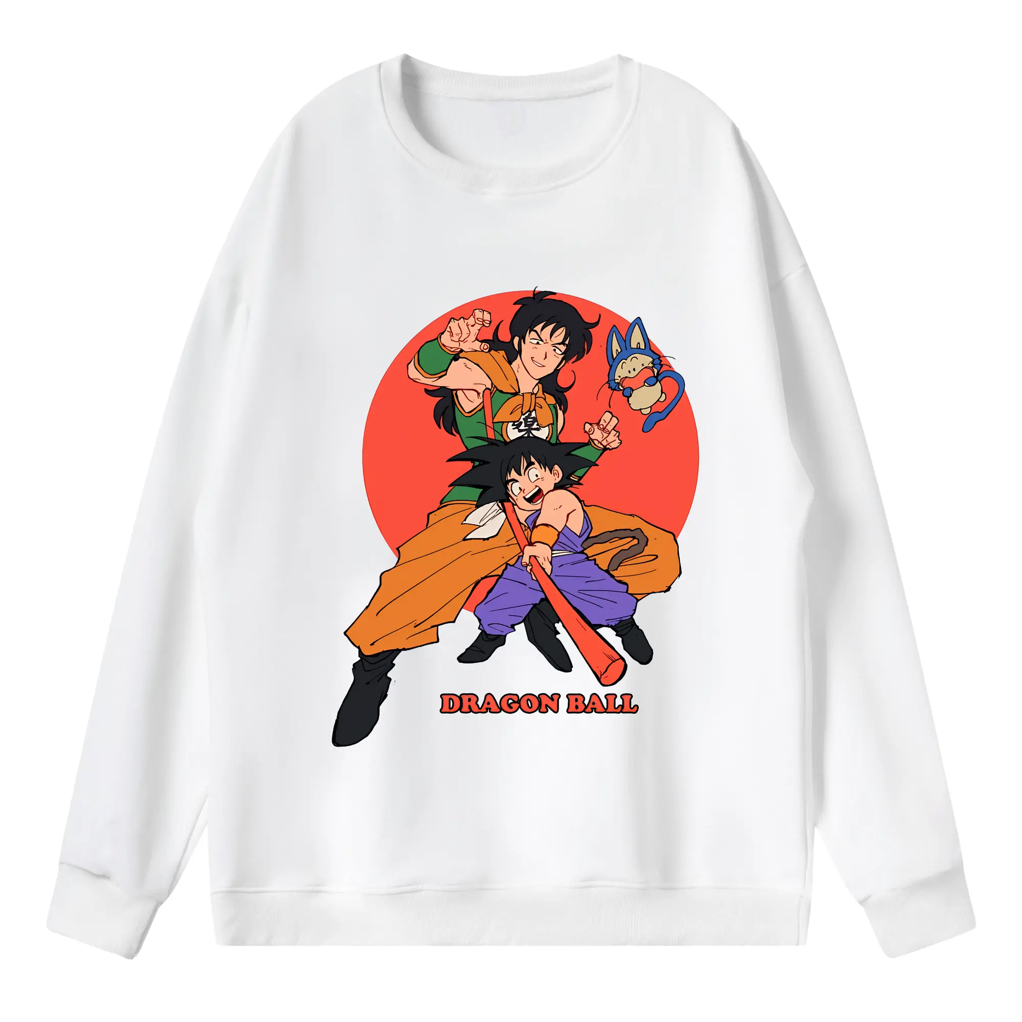 ドラゴンボール グッズ ヤムチャ - 薄手 クルーネック スウェット 裏毛260g · ポリエステル 春秋向け カジュアル 男女兼用 · トレーナー デイリー スポーツ 散歩に最適