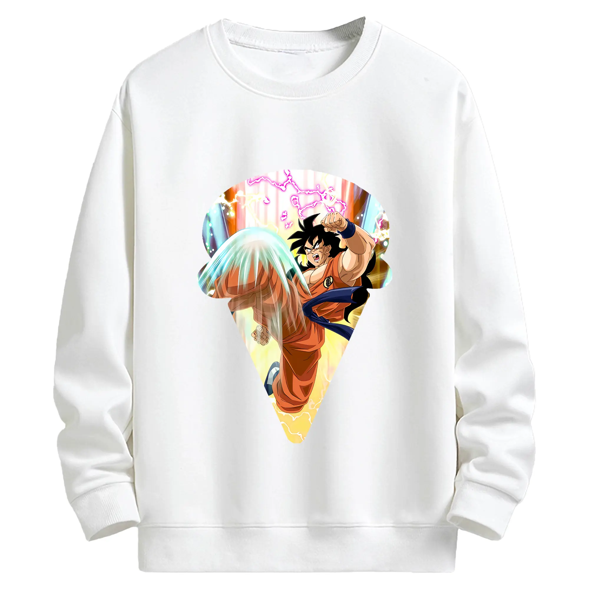 ドラゴンボール グッズ ヤムチャ - キッズ クルーネックスウェットシャツ ・ フロントプリント ・ 綿80％ ポリエステル20％ ・ 快適 通学 スポーツ 日常使い お散歩用