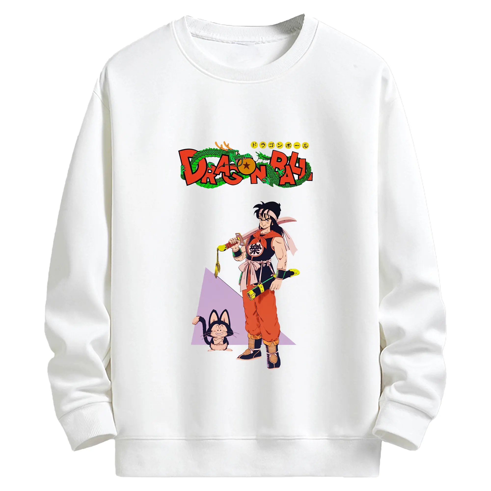 ドラゴンボール グッズ ヤムチャ - キッズ クルーネックスウェットシャツ ・ フロントプリント ・ 綿80％ ポリエステル20％ ・ 快適 通学 スポーツ 日常使い お散歩用