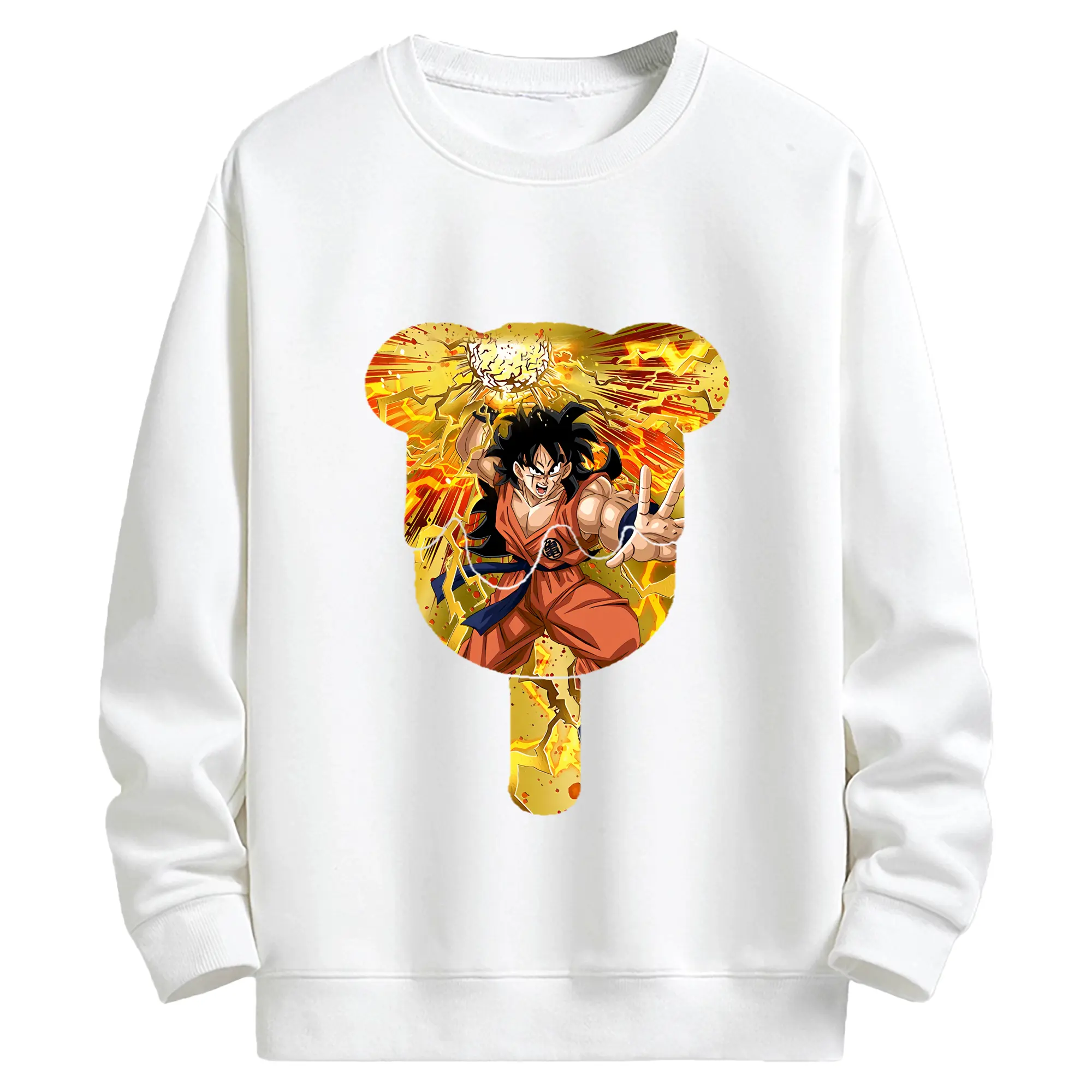 ドラゴンボール グッズ ヤムチャ - キッズ クルーネックスウェットシャツ ・ フロントプリント ・ 綿80％ ポリエステル20％ ・ 快適 通学 スポーツ 日常使い お散歩用