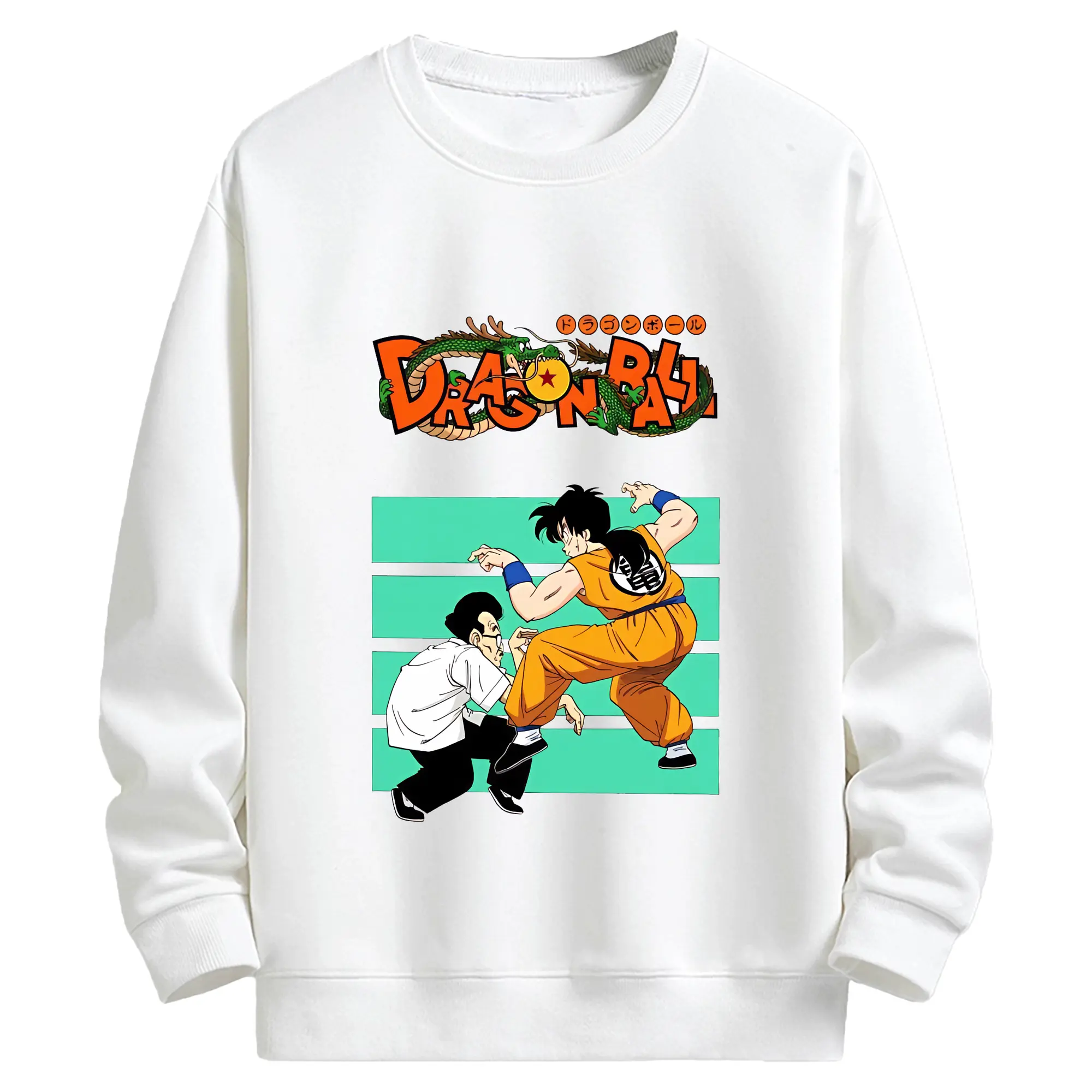 ドラゴンボール グッズ ヤムチャ - キッズ クルーネックスウェットシャツ ・ フロントプリント ・ 綿80％ ポリエステル20％ ・ 快適 通学 スポーツ 日常使い お散歩用