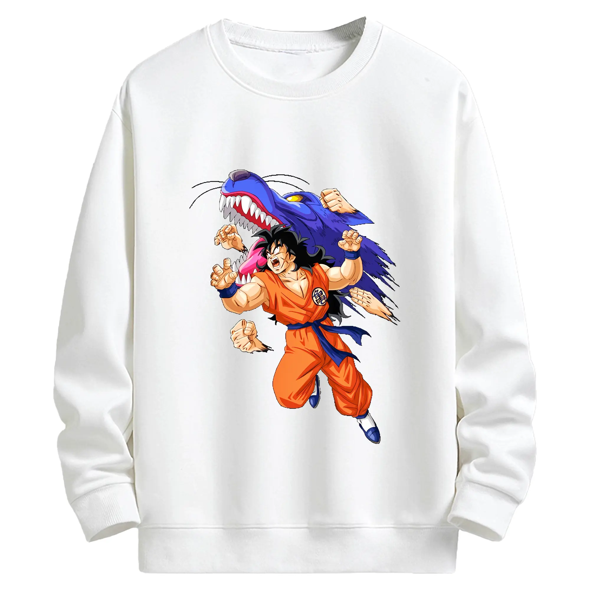 ドラゴンボール グッズ ヤムチャ - キッズ クルーネックスウェットシャツ ・ フロントプリント ・ 綿80％ ポリエステル20％ ・ 快適 通学 スポーツ 日常使い お散歩用