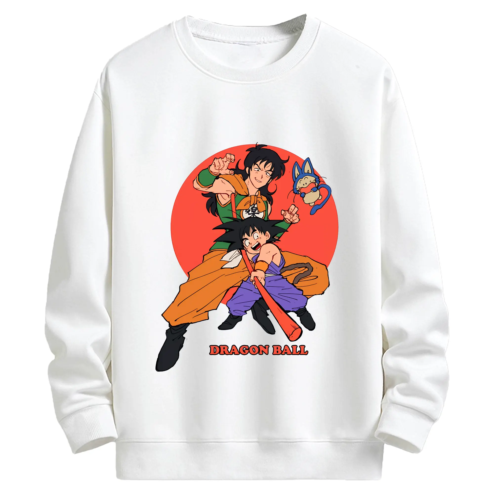 ドラゴンボール グッズ ヤムチャ - キッズ クルーネックスウェットシャツ ・ フロントプリント ・ 綿80％ ポリエステル20％ ・ 快適 通学 スポーツ 日常使い お散歩用