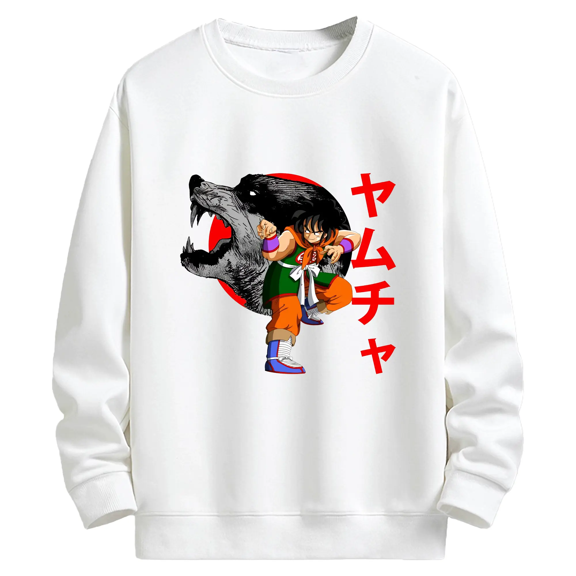 ドラゴンボール グッズ ヤムチャ - キッズ クルーネックスウェットシャツ ・ フロントプリント ・ 綿80％ ポリエステル20％ ・ 快適 通学 スポーツ 日常使い お散歩用