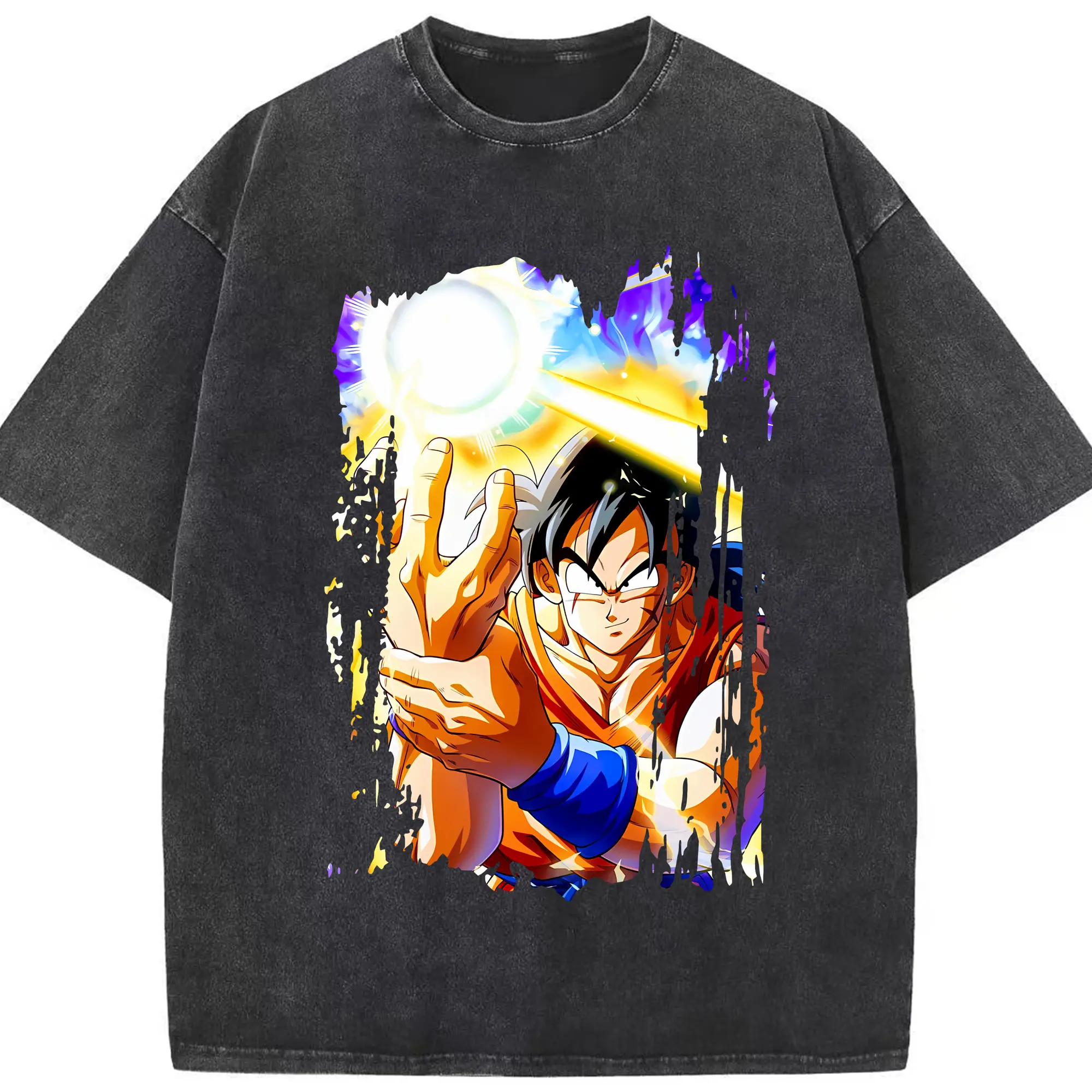 ドラゴンボール グッズ ヤムチャ - 綿100％ ヴィンテージ風 半袖Tシャツ ・ フロントプリント ・ 柔らか肌触り ・ 通気性 快適 ・ スポーツ カジュアル 外出用