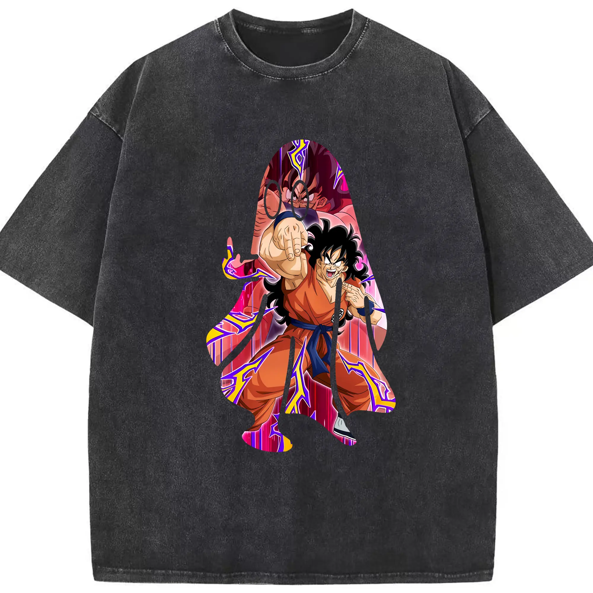 ドラゴンボール グッズ ヤムチャ - 綿100％ ヴィンテージ風 半袖Tシャツ ・ フロントプリント ・ 柔らか肌触り ・ 通気性 快適 ・ スポーツ カジュアル 外出用