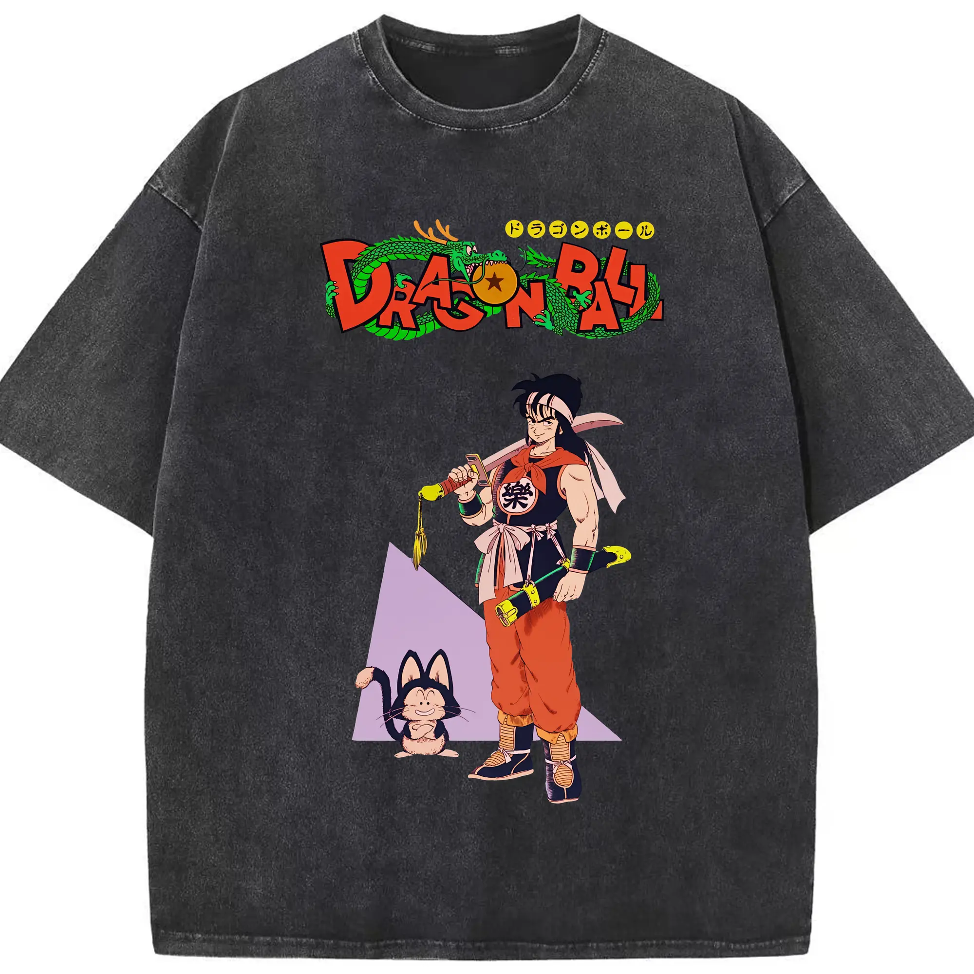 ドラゴンボール グッズ ヤムチャ - 綿100％ ヴィンテージ風 半袖Tシャツ ・ フロントプリント ・ 柔らか肌触り ・ 通気性 快適 ・ スポーツ カジュアル 外出用
