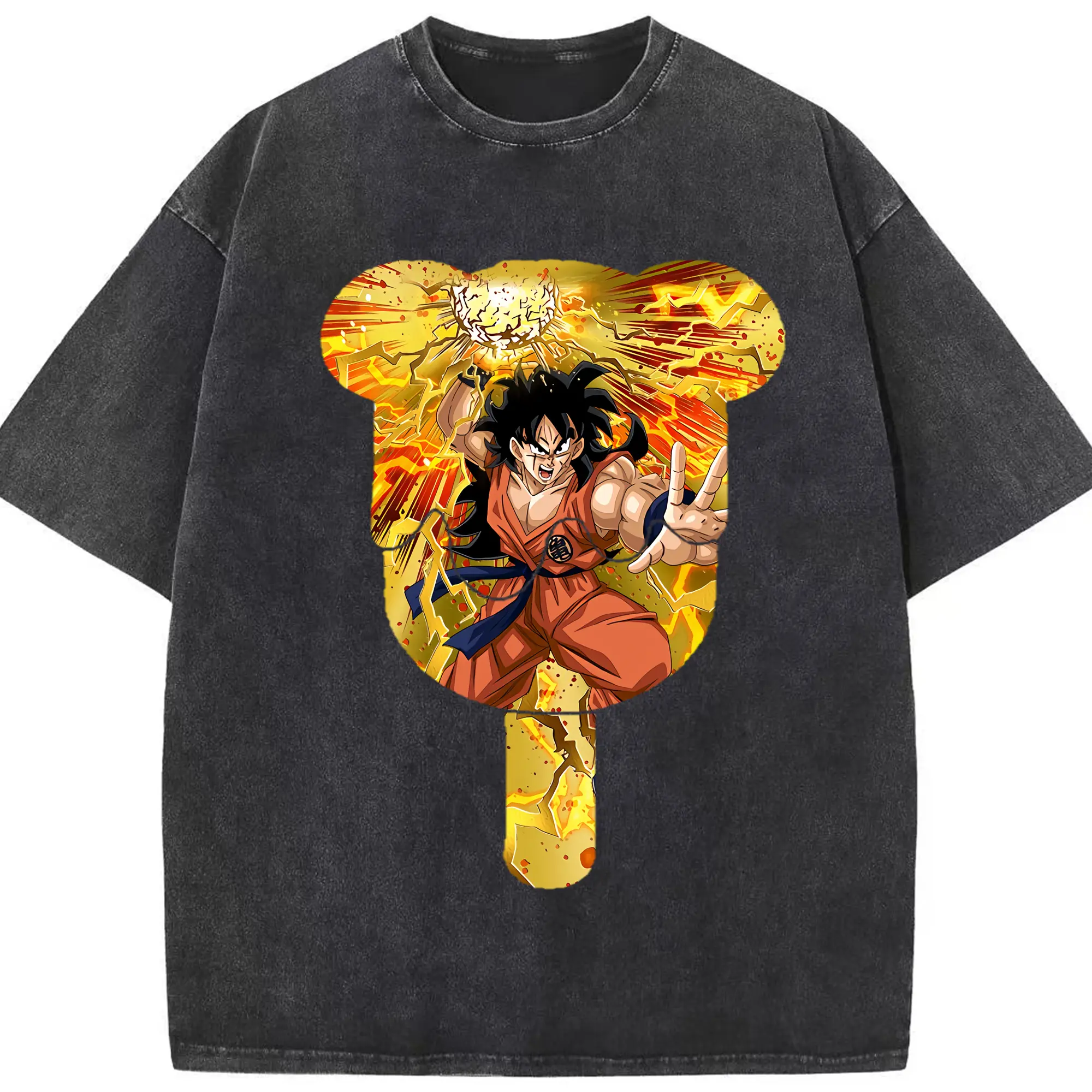 ドラゴンボール グッズ ヤムチャ - 綿100％ ヴィンテージ風 半袖Tシャツ ・ フロントプリント ・ 柔らか肌触り ・ 通気性 快適 ・ スポーツ カジュアル 外出用