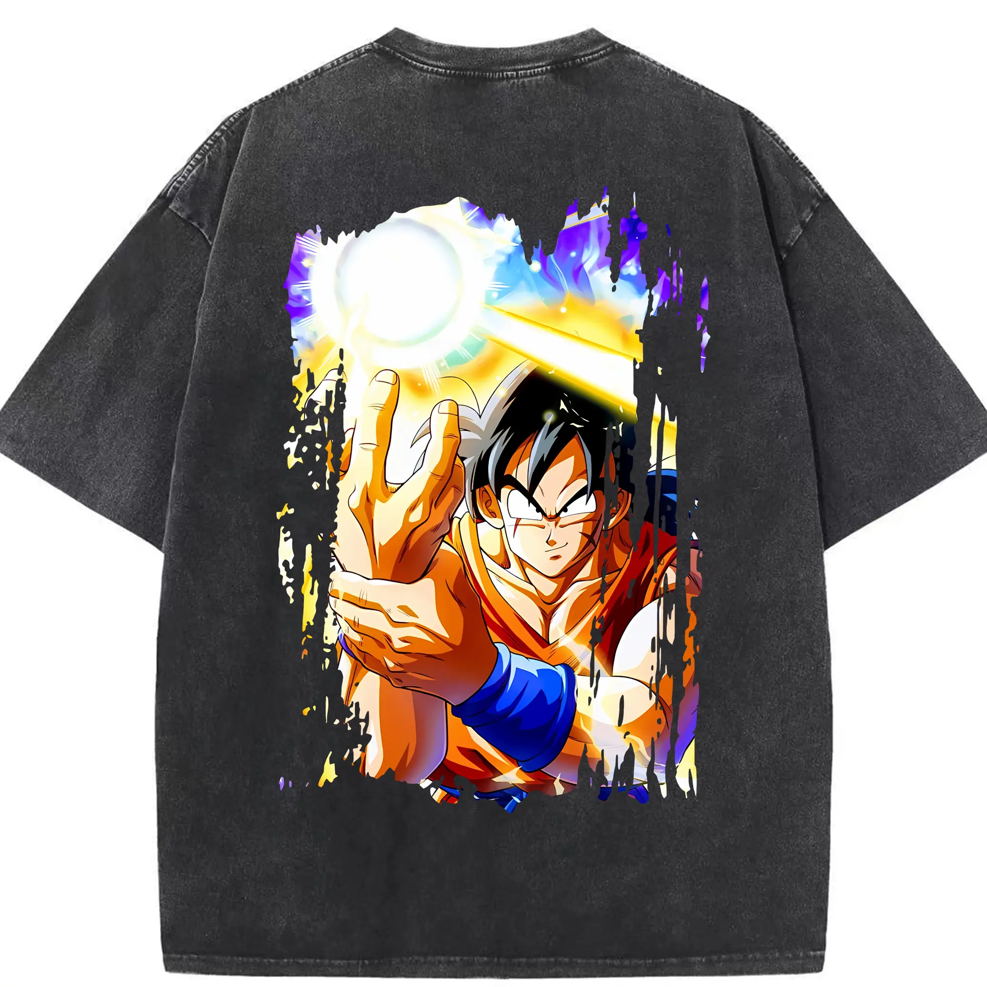 ドラゴンボール グッズ ヤムチャ - 綿100％ ヴィンテージ風 半袖Tシャツ ・ 背面プリント ・ 柔らか肌触り ・ 通気性 快適 ・ スポーツ カジュアル 外出用