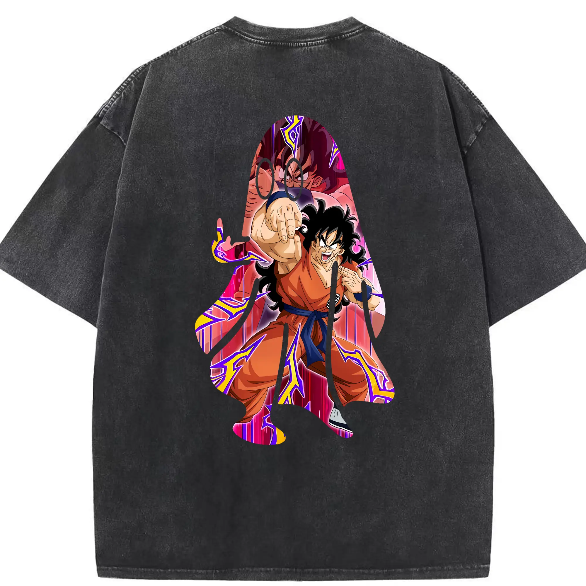 ドラゴンボール グッズ ヤムチャ - 綿100％ ヴィンテージ風 半袖Tシャツ ・ 背面プリント ・ 柔らか肌触り ・ 通気性 快適 ・ スポーツ カジュアル 外出用