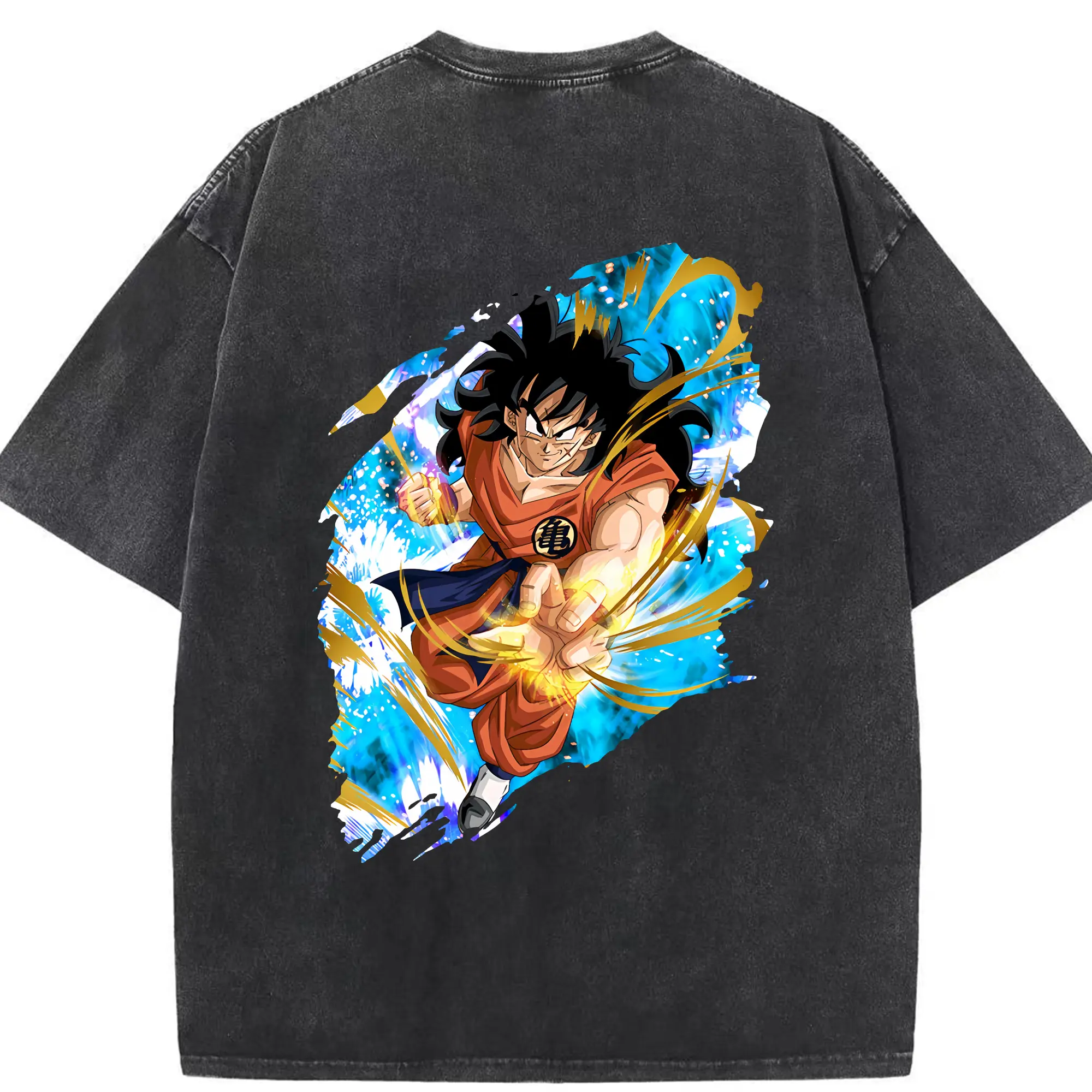 ドラゴンボール グッズ ヤムチャ - 綿100％ ヴィンテージ風 半袖Tシャツ ・ 背面プリント ・ 柔らか肌触り ・ 通気性 快適 ・ スポーツ カジュアル 外出用