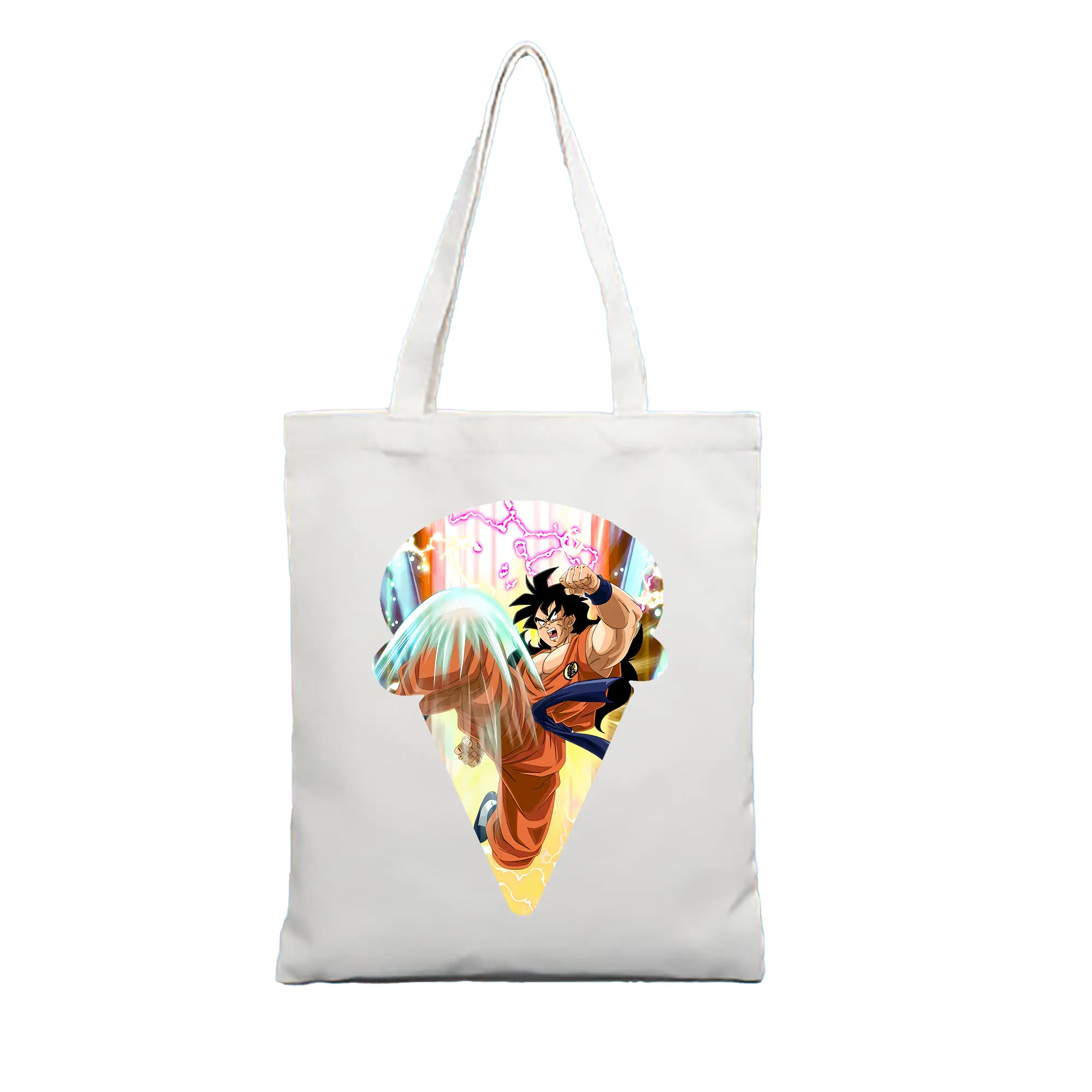 ドラゴンボール グッズ ヤムチャ - 縦型キャンバス手提げバッグ（トートバッグ） ・ キャンバス素材 ・ ショッピング用 ・ 軽量 丈夫 お手入れ簡単