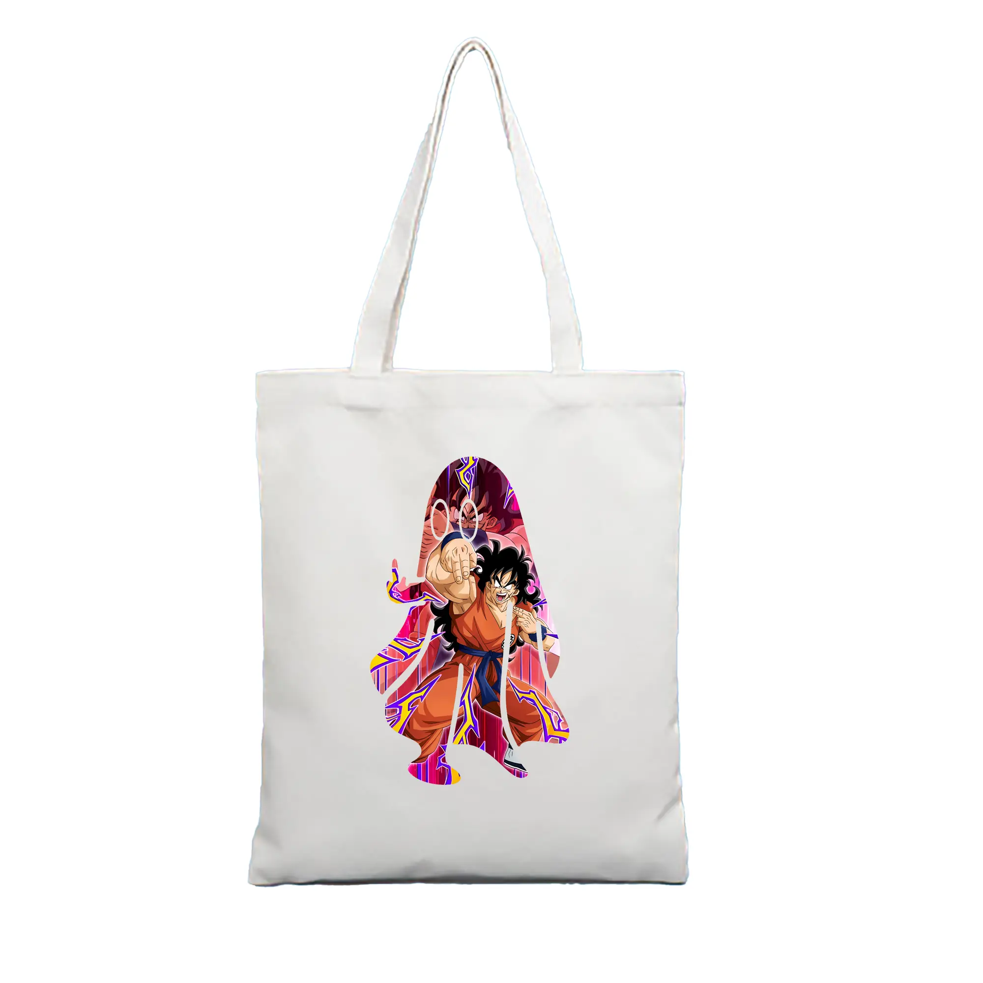 ドラゴンボール グッズ ヤムチャ - 縦型キャンバス手提げバッグ（トートバッグ） ・ キャンバス素材 ・ ショッピング用 ・ 軽量 丈夫 お手入れ簡単