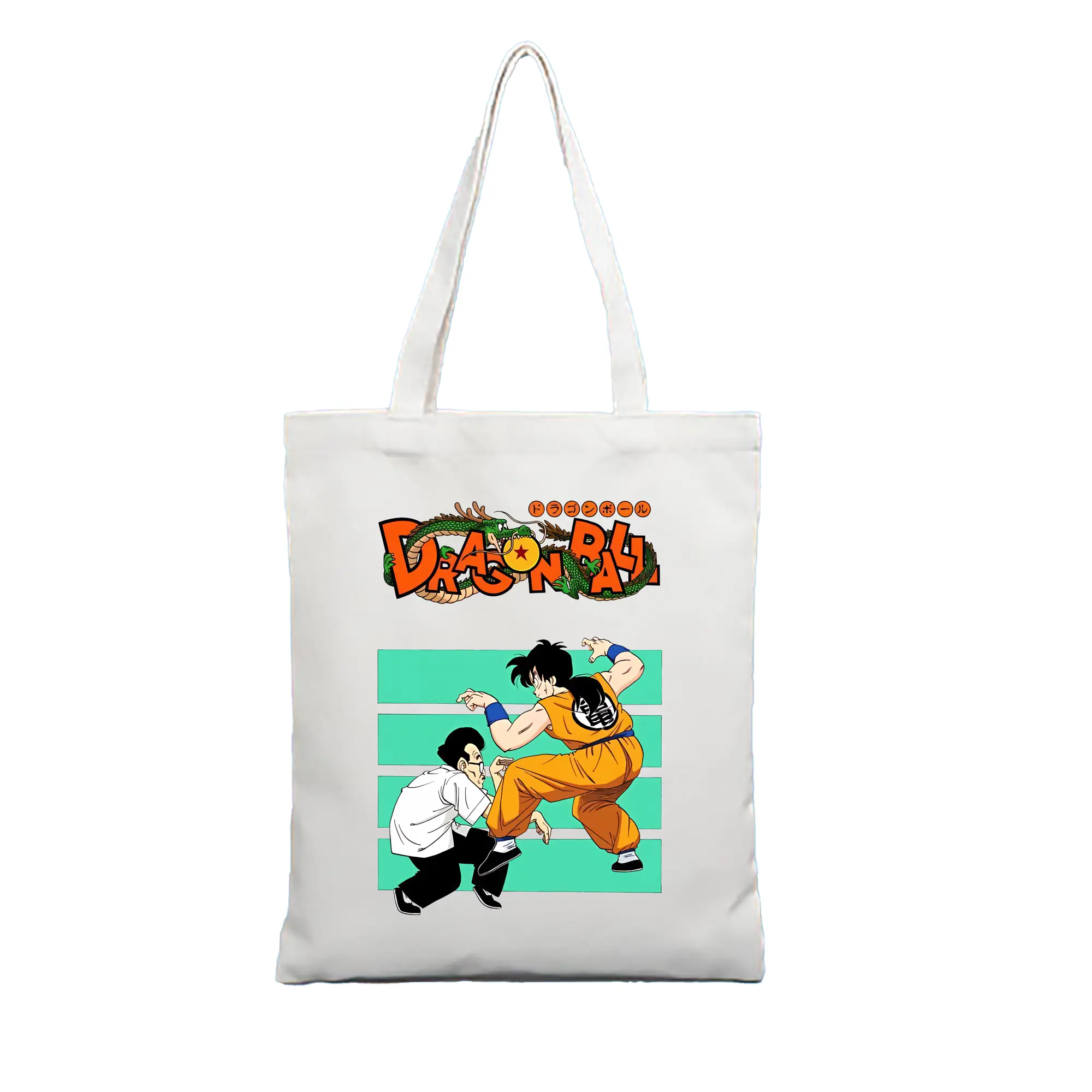 ドラゴンボール グッズ ヤムチャ - 縦型キャンバス手提げバッグ（トートバッグ） ・ キャンバス素材 ・ ショッピング用 ・ 軽量 丈夫 お手入れ簡単