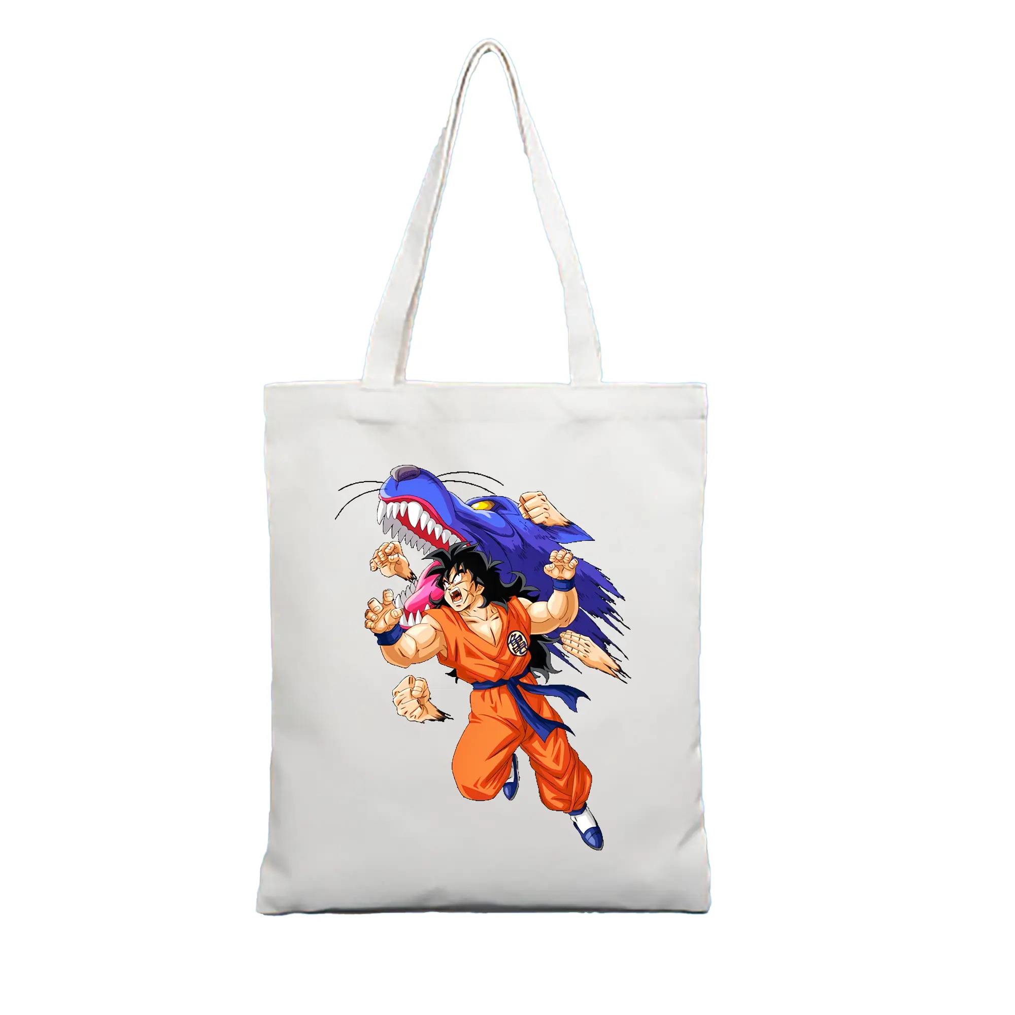 ドラゴンボール グッズ ヤムチャ - 縦型キャンバス手提げバッグ（トートバッグ） ・ キャンバス素材 ・ ショッピング用 ・ 軽量 丈夫 お手入れ簡単