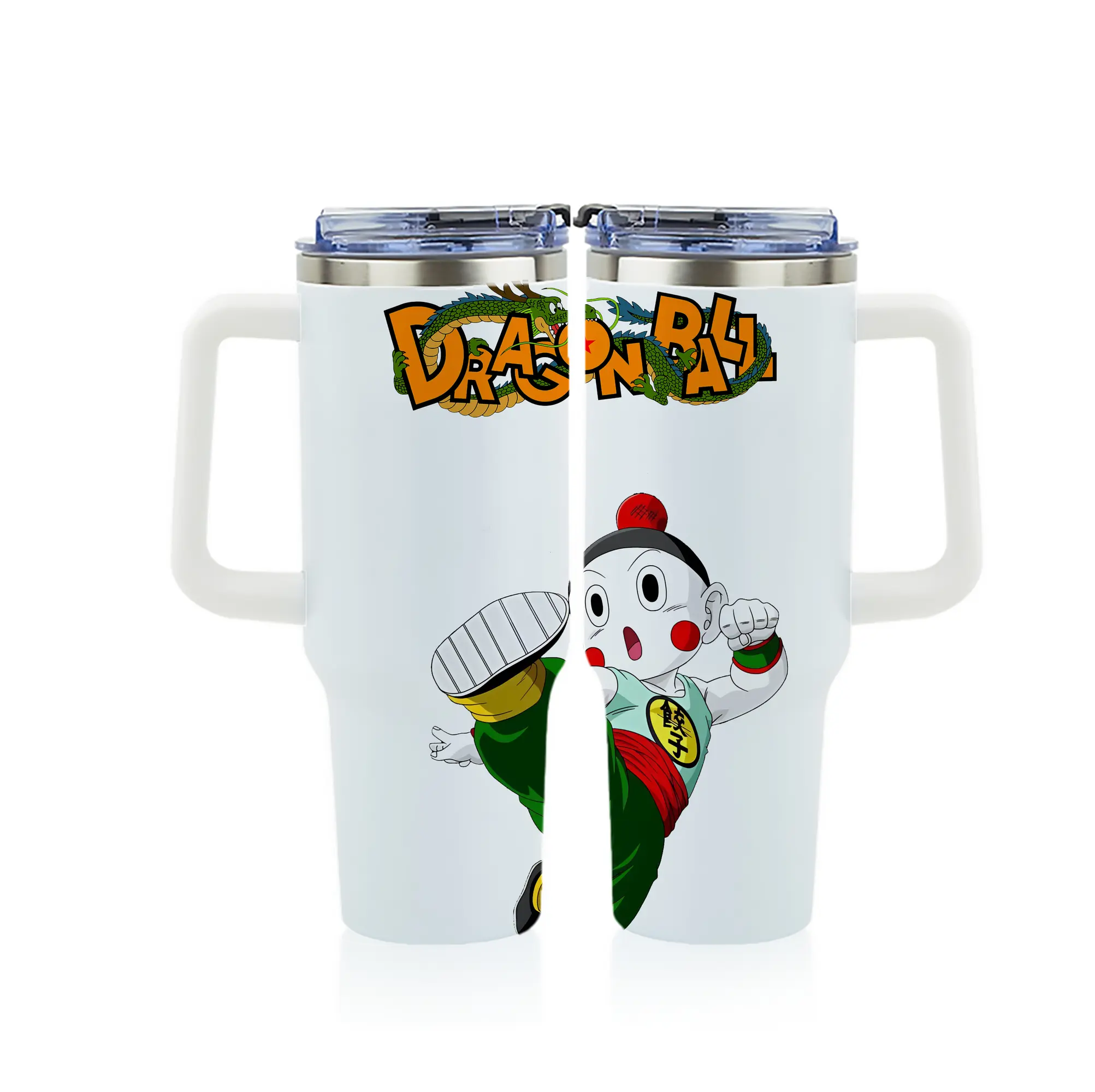 ドラゴンボール グッズ チャオズ - 1200mL フルプリント車用タンブラー ・ 304ステンレス 内側 ・ 201ステンレス 外側 ・ 保温 保冷 ・ 通勤 ドライブ アウトドア用