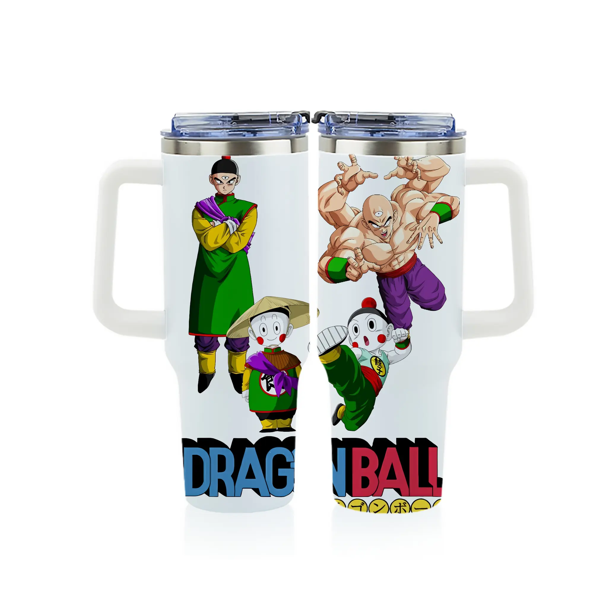 ドラゴンボール グッズ チャオズ - 1200mL フルプリント車用タンブラー ・ 304ステンレス 内側 ・ 201ステンレス 外側 ・ 保温 保冷 ・ 通勤 ドライブ アウトドア用