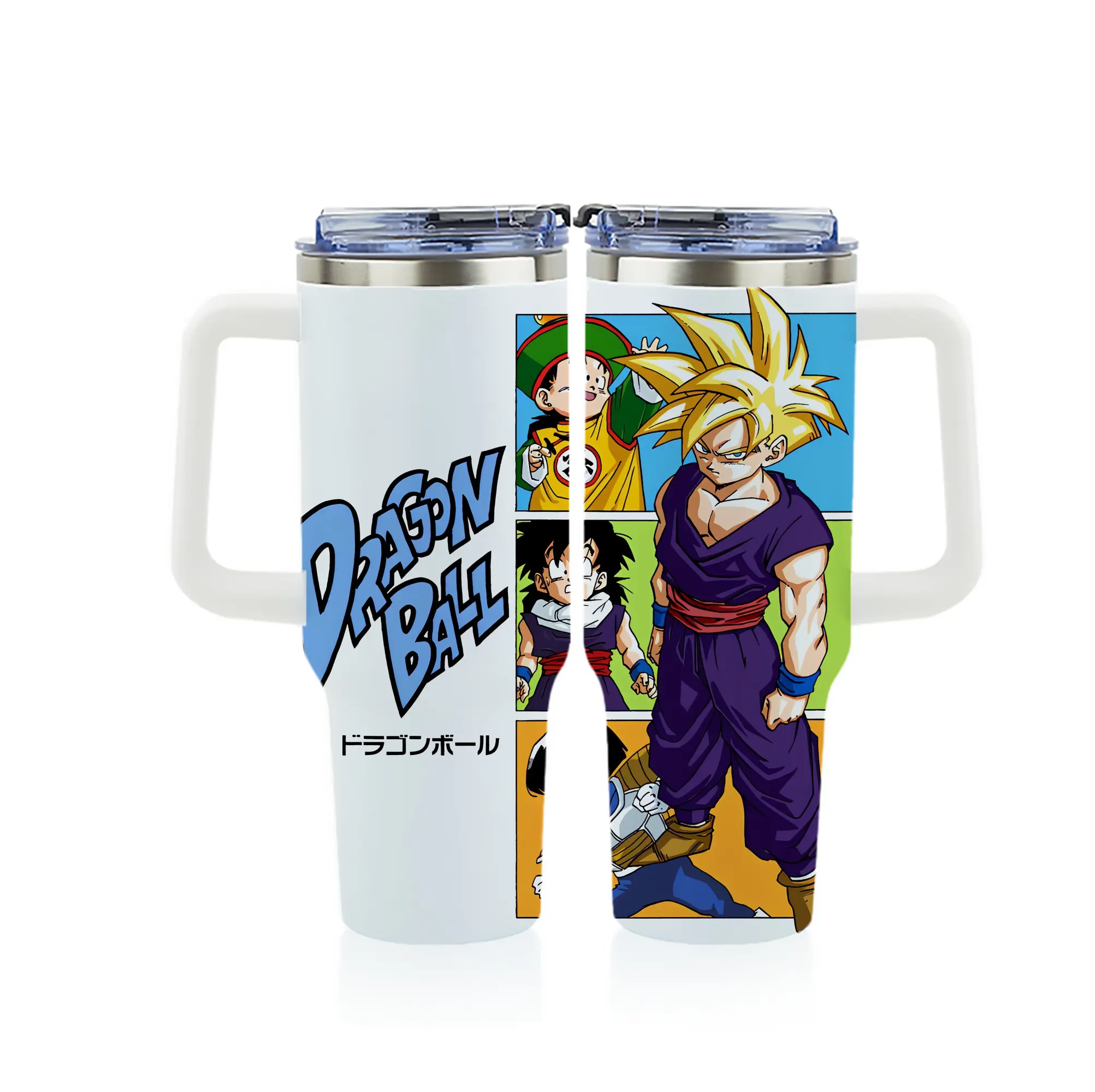 ドラゴンボール グッズ チャオズ - 1200mL フルプリント車用タンブラー ・ 304ステンレス 内側 ・ 201ステンレス 外側 ・ 保温 保冷 ・ 通勤 ドライブ アウトドア用