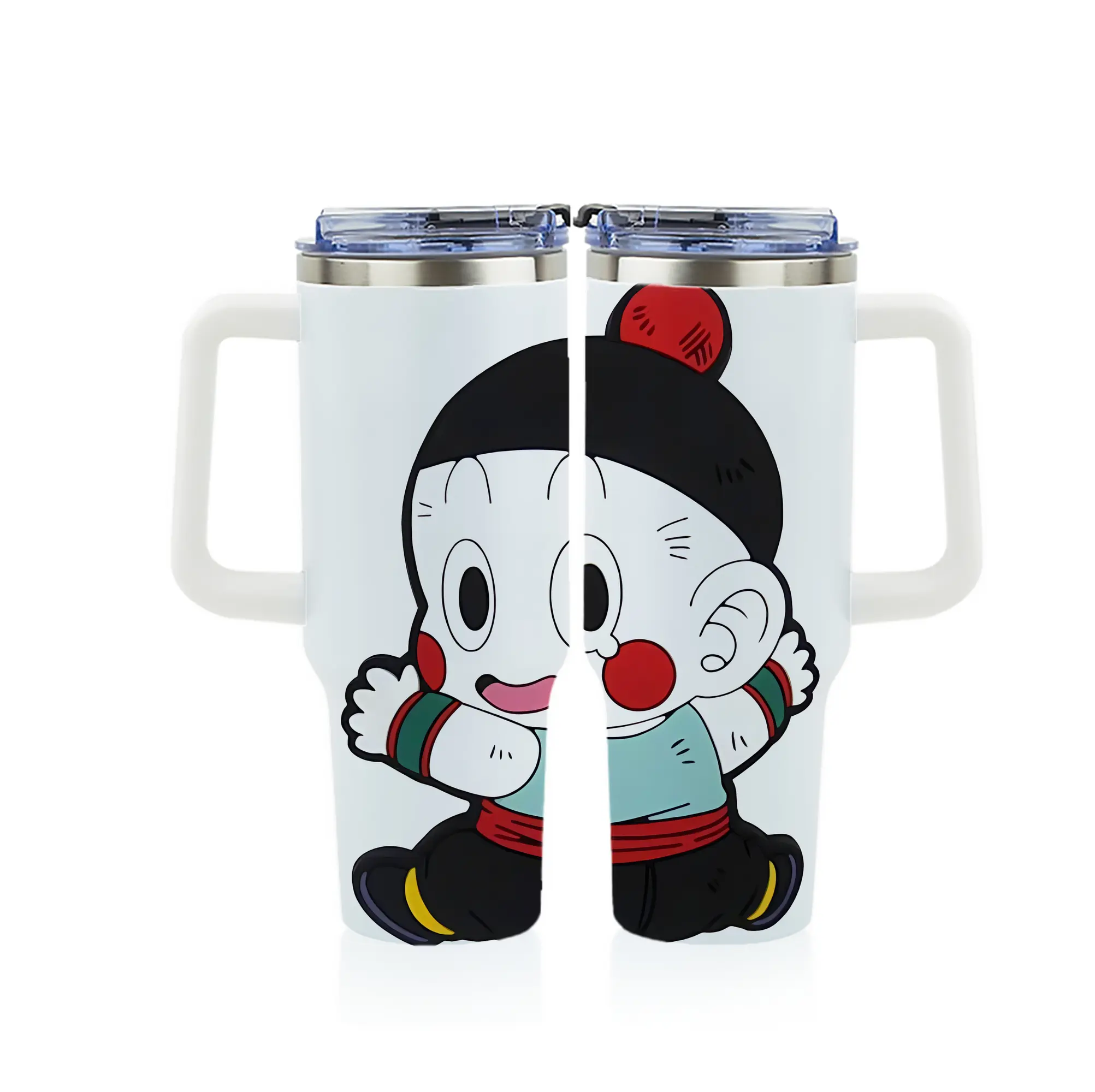 ドラゴンボール グッズ チャオズ - 1200mL フルプリント車用タンブラー ・ 304ステンレス 内側 ・ 201ステンレス 外側 ・ 保温 保冷 ・ 通勤 ドライブ アウトドア用