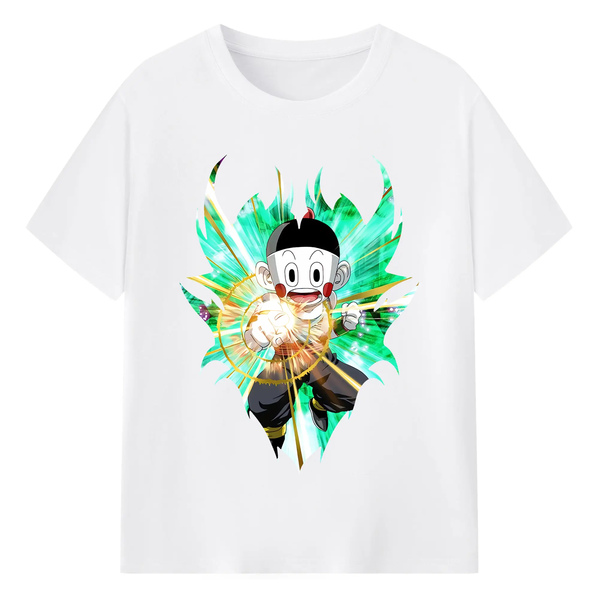 ドラゴンボール グッズ チャオズ - 綿100％ 半袖Tシャツ ・ フロントプリント ・ 快適 通気性 ・ 日常使い 散歩 スポーツ用