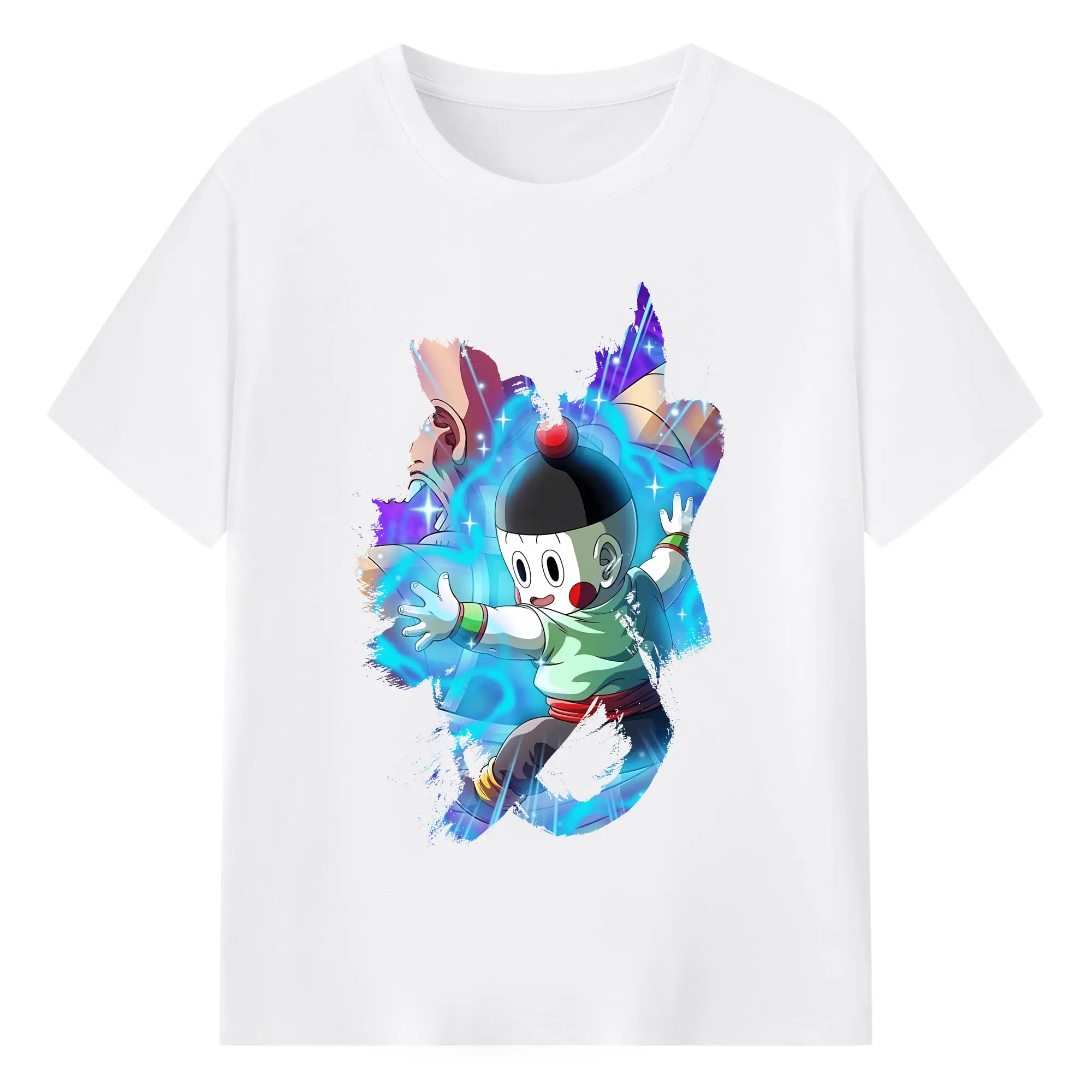 ドラゴンボール グッズ チャオズ - 綿100％ 半袖Tシャツ ・ フロントプリント ・ 快適 通気性 ・ 日常使い 散歩 スポーツ用