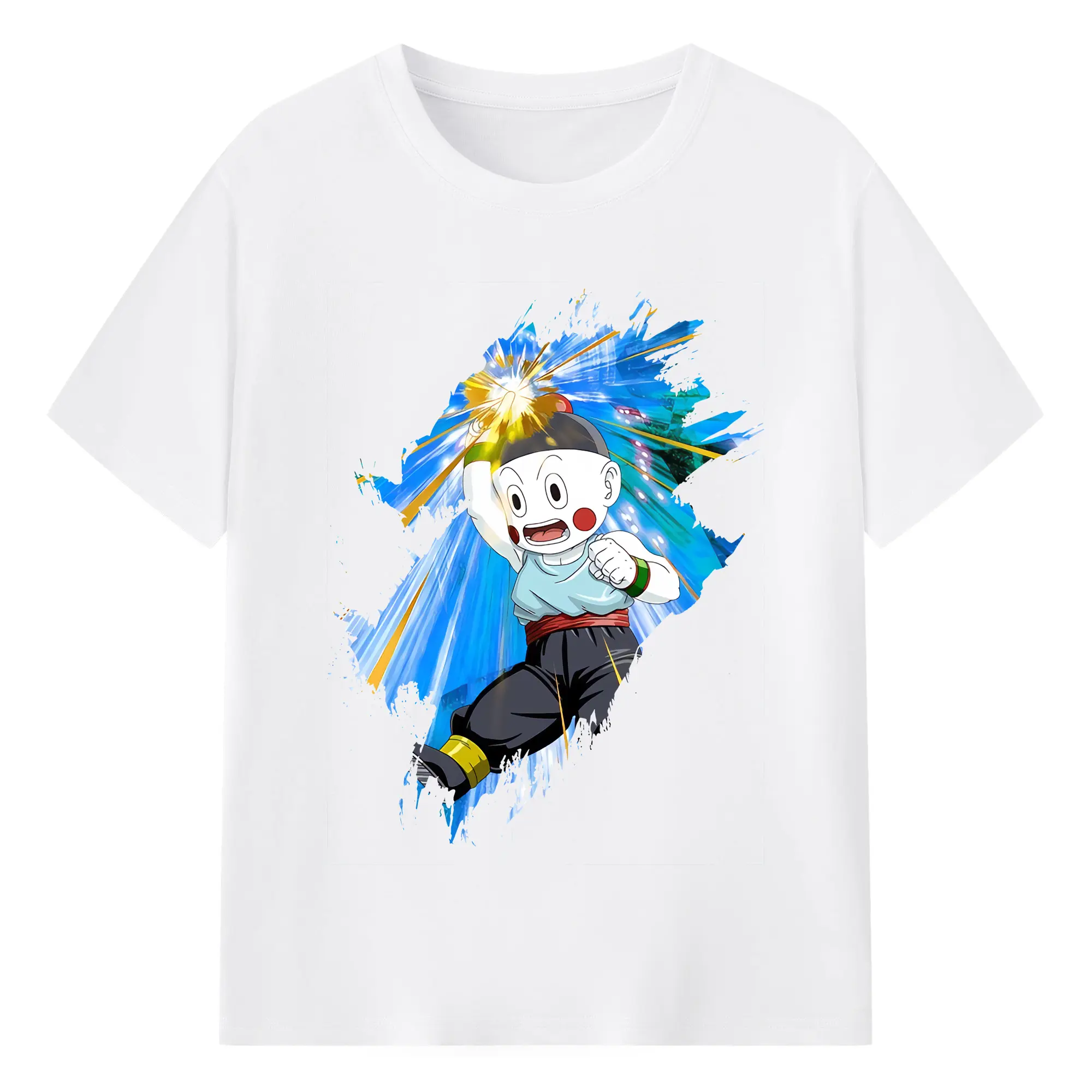 ドラゴンボール グッズ チャオズ - 綿100％ 半袖Tシャツ ・ フロントプリント ・ 快適 通気性 ・ 日常使い 散歩 スポーツ用