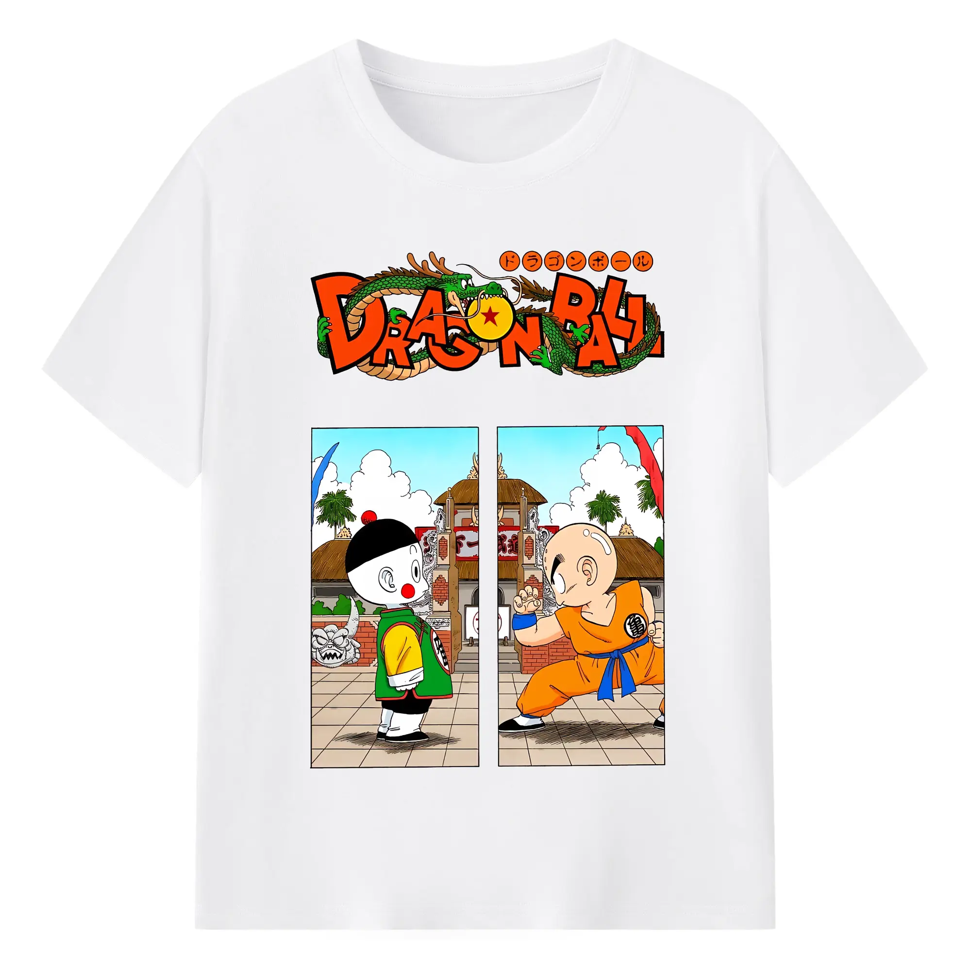 ドラゴンボール グッズ チャオズ - 綿100％ 半袖Tシャツ ・ フロントプリント ・ 快適 通気性 ・ 日常使い 散歩 スポーツ用