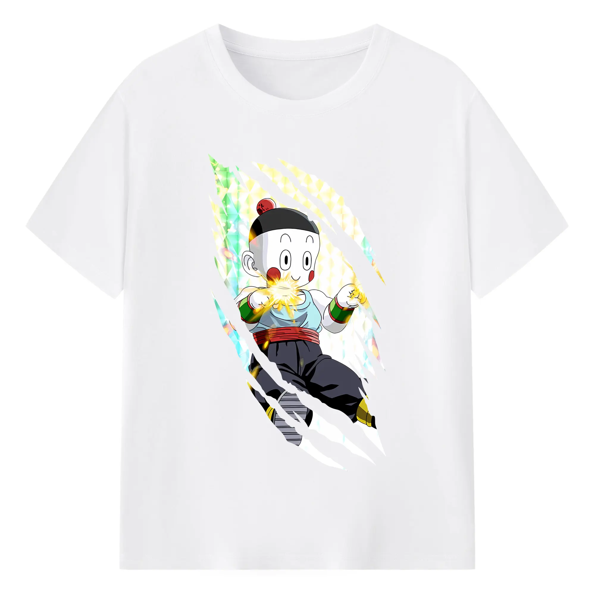 ドラゴンボール グッズ チャオズ - 綿100％ 半袖Tシャツ ・ フロントプリント ・ 快適 通気性 ・ 日常使い 散歩 スポーツ用