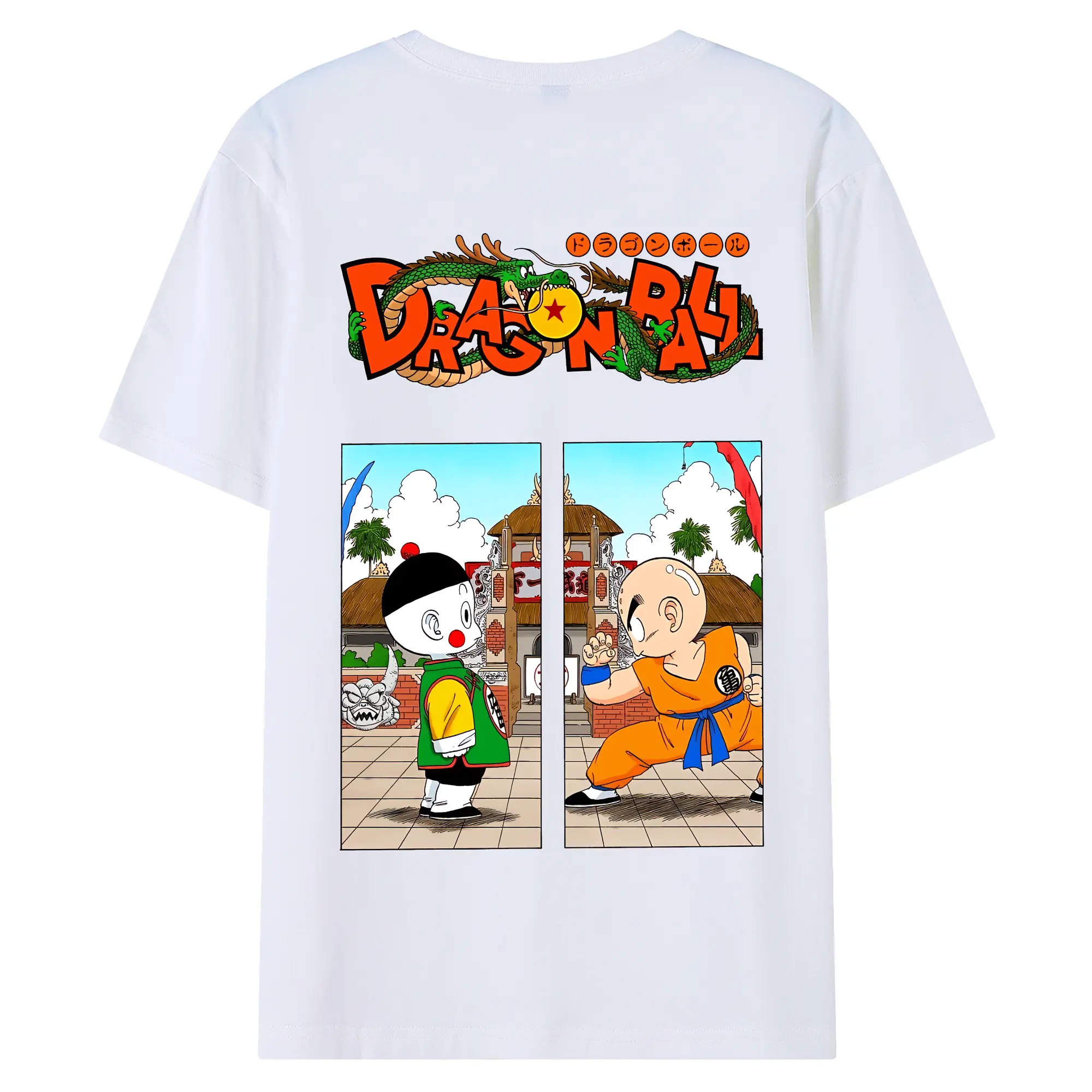 ドラゴンボール グッズ チャオズ - 綿100％ 半袖Tシャツ ・ バックプリント ・ 快適 通気性 ・ 日常使い 散歩 スポーツ用