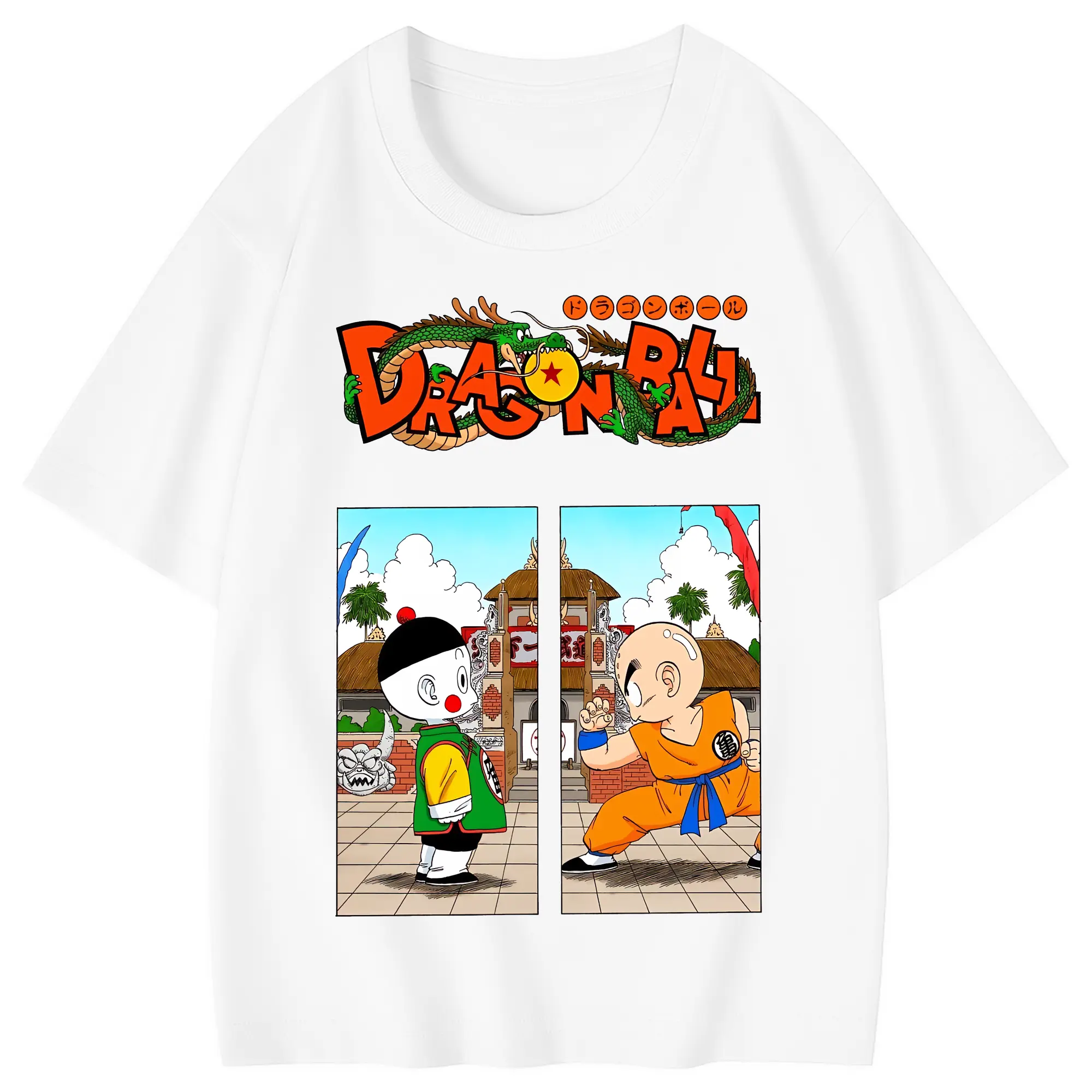 ドラゴンボール グッズ チャオズ - 綿100％ キッズTシャツ ・ フロントプリント ・ 快適 通気性 ・ スポーツ カジュアル 散歩用
